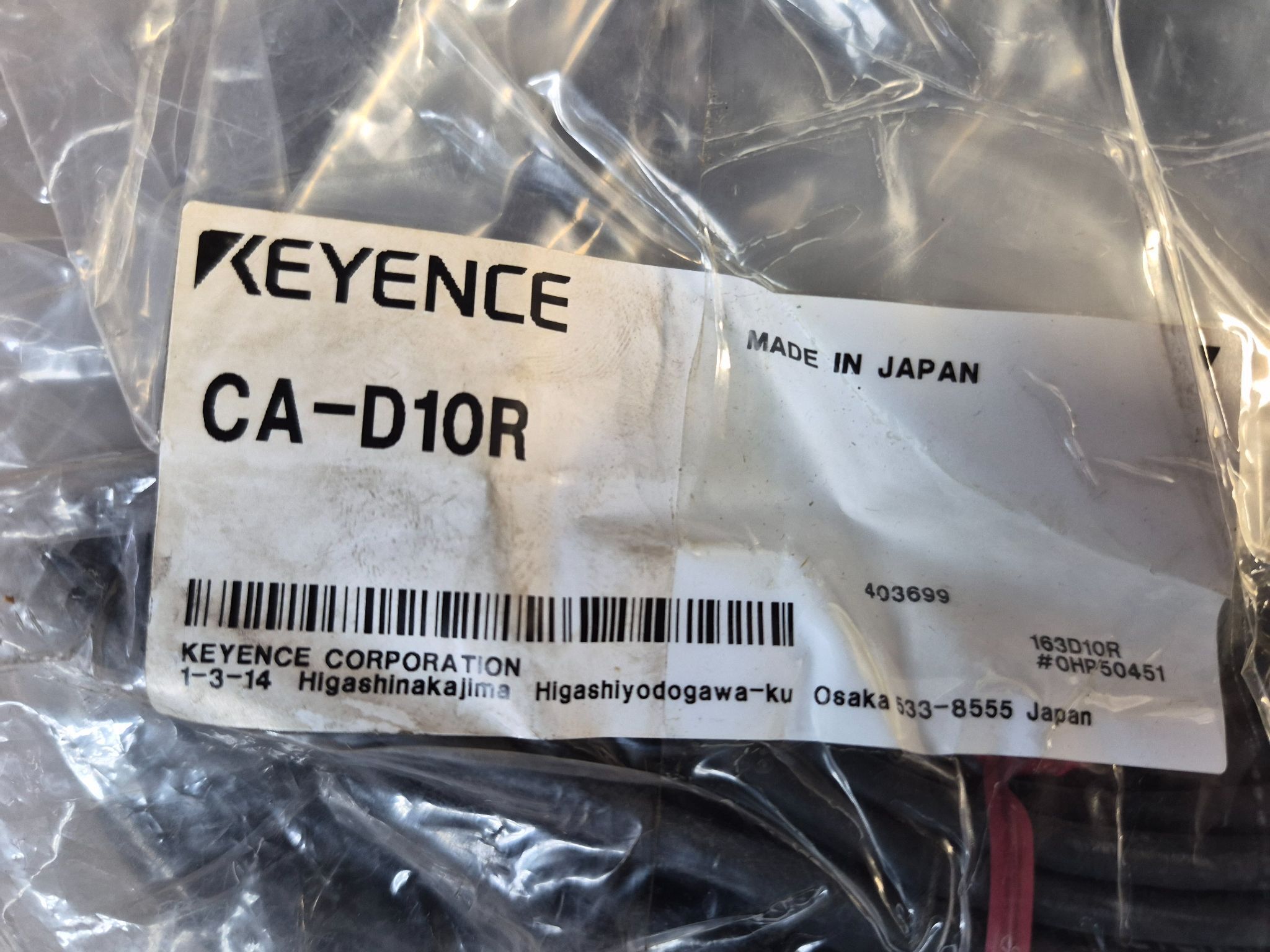 Keyence CA-D10R Lighting Cable 10m Red NEW 2