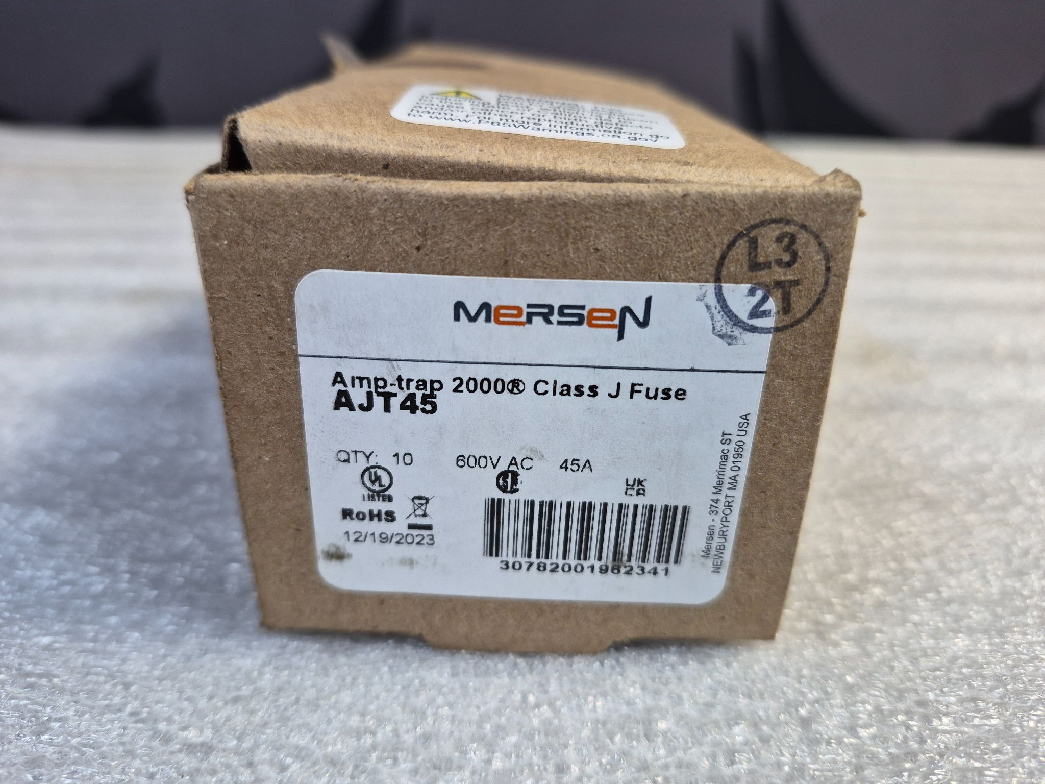 MERSEN AJT45 Class J Time‑Delay Fuse 45A 600VAC NEW (10 Pack) 0