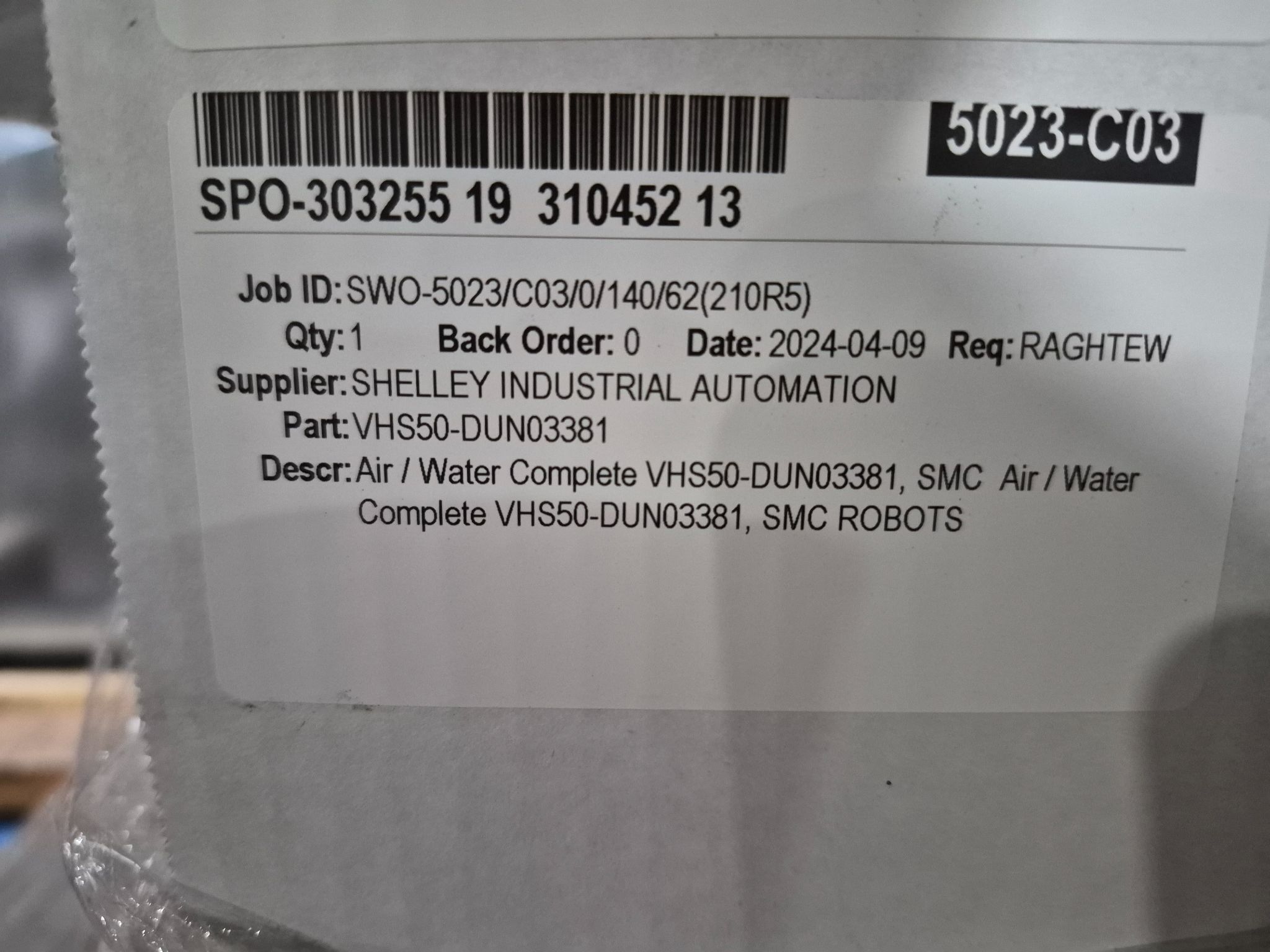 SMC VHS50‑DUN03381 Air/Water Valve & Flow Sensor Assembly NEW 4