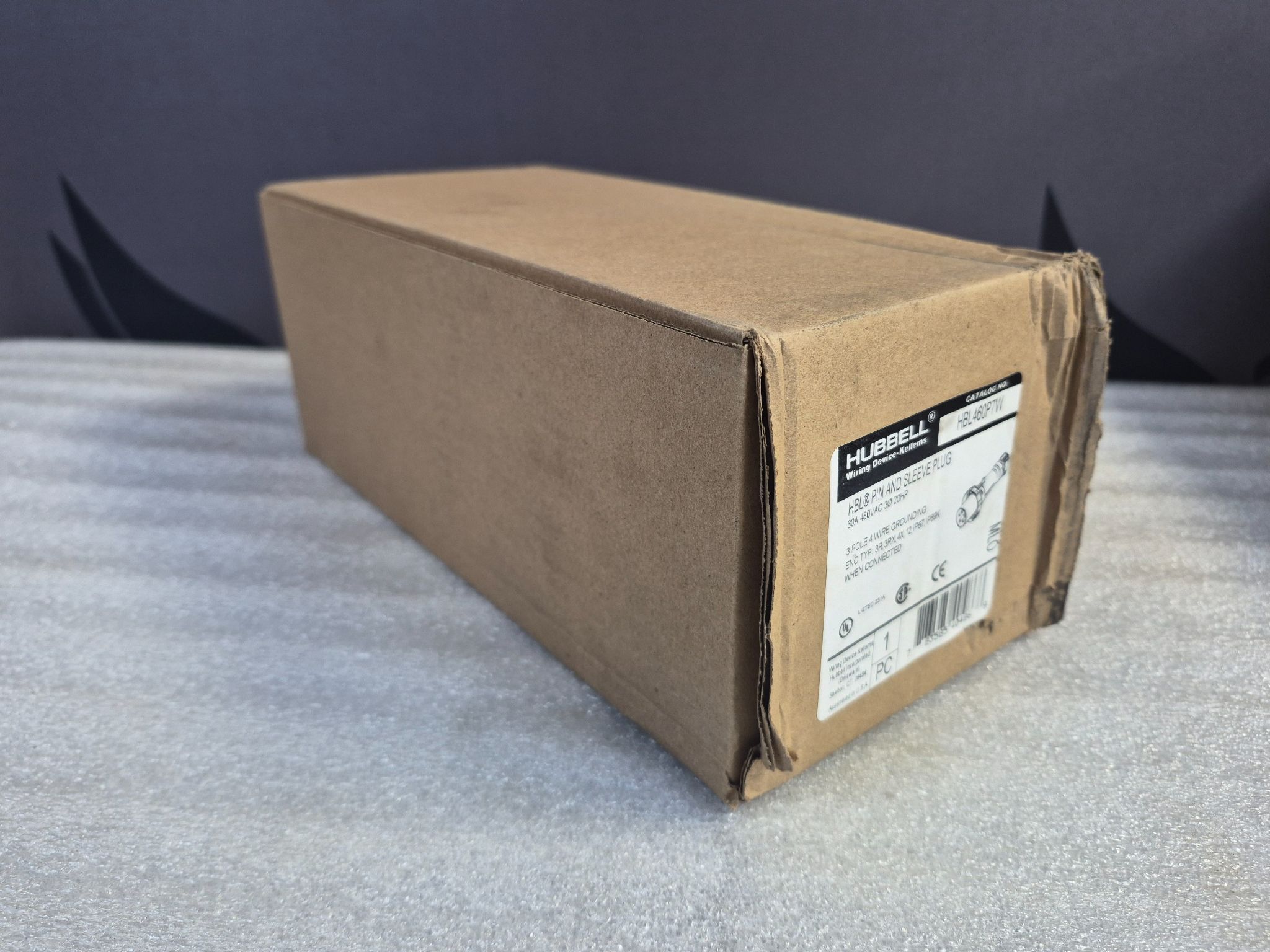 HUBBELL HBL460P7W Pin & Sleeve Plug 60A 480VAC 3Ø 4W NEW 0