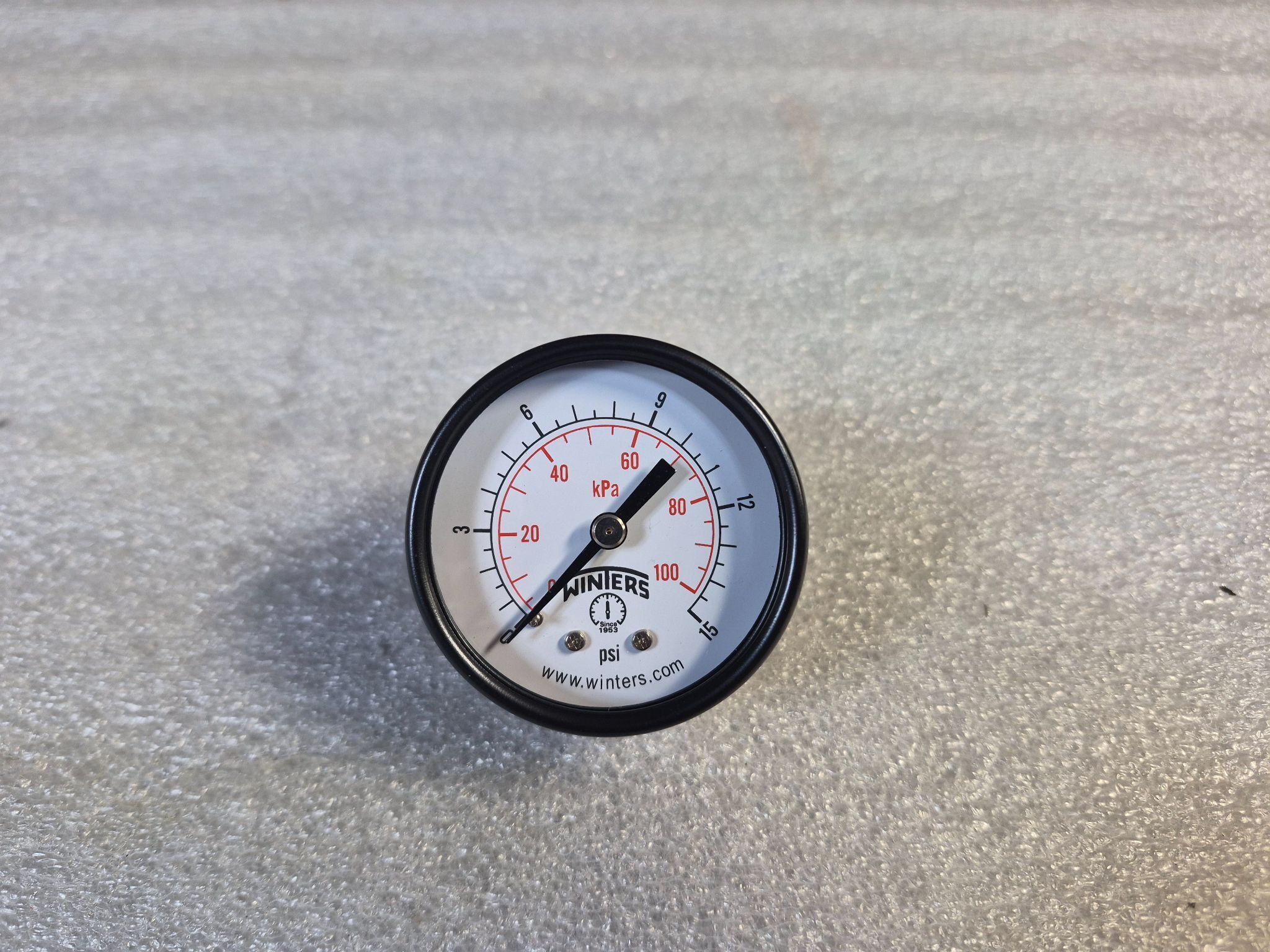 WINTERS PEM‑1425 2" Pressure Gauge 0–15 PSI 1/8" NPT Back Mount NEW 1