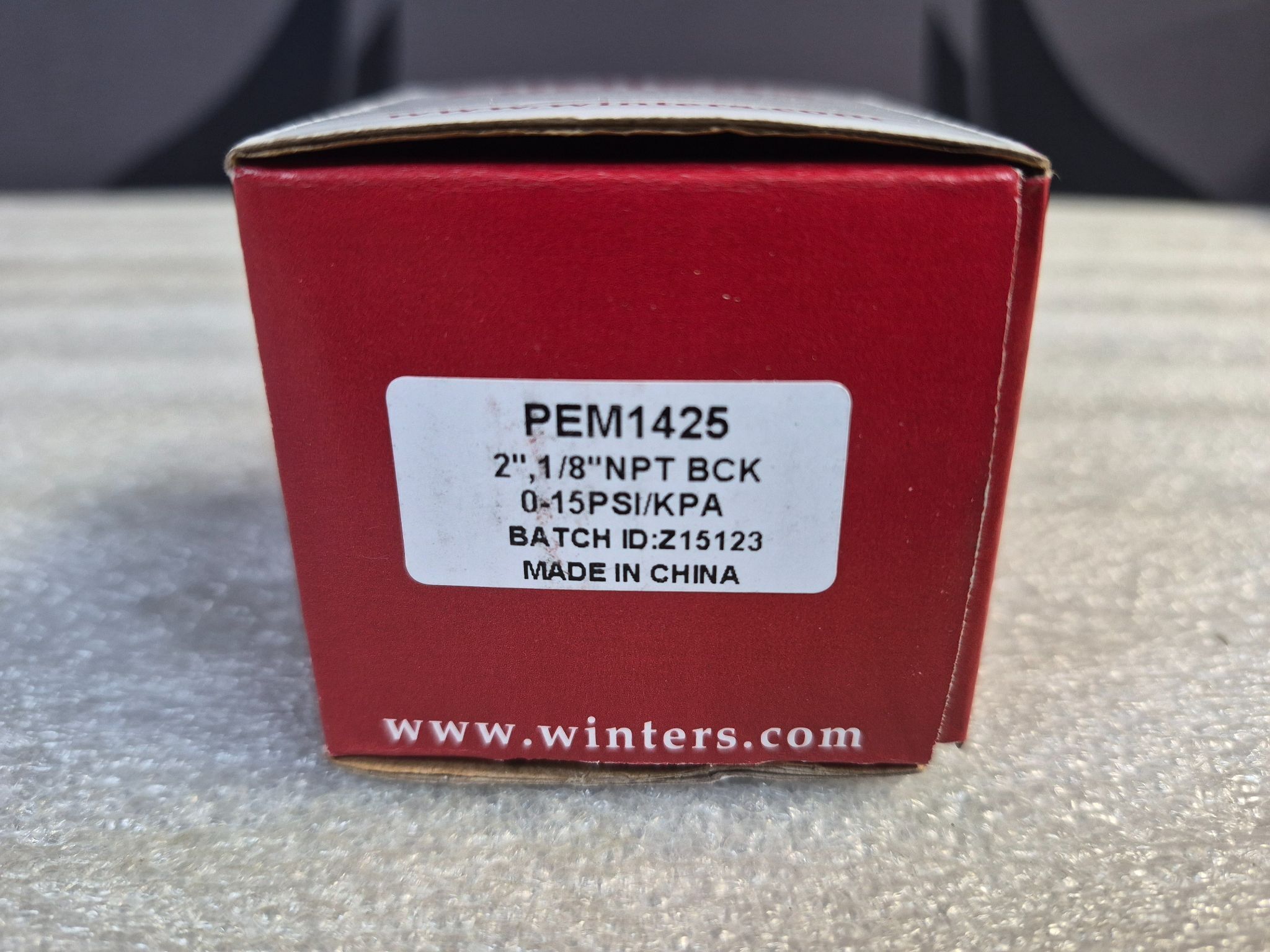 WINTERS PEM‑1425 2" Pressure Gauge 0–15 PSI 1/8" NPT Back Mount NEW 3