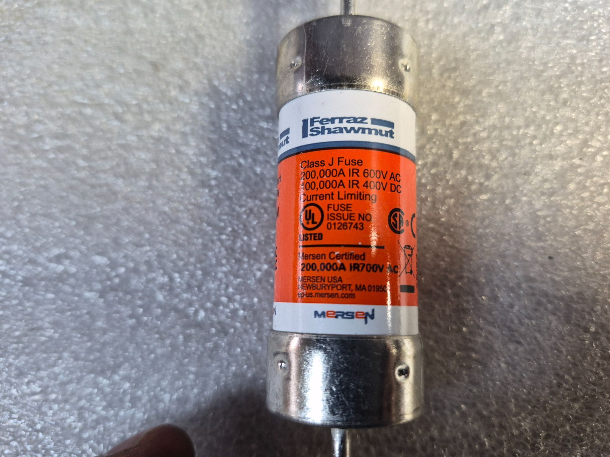 Mersen AJT100N Amp‑Trap 2000 Class J 600V 100A Dual Element Fuse NEW 1