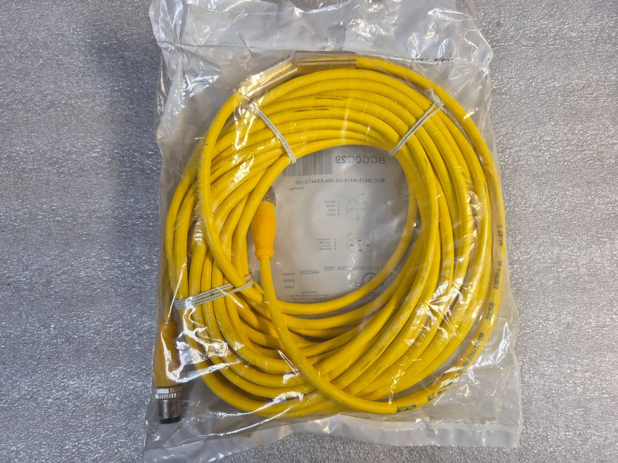 Balluff BCC029 BCC M415-M414-3A-304-EX44T2-150 Double-Ended Cordset Cable (15m) NEW 1