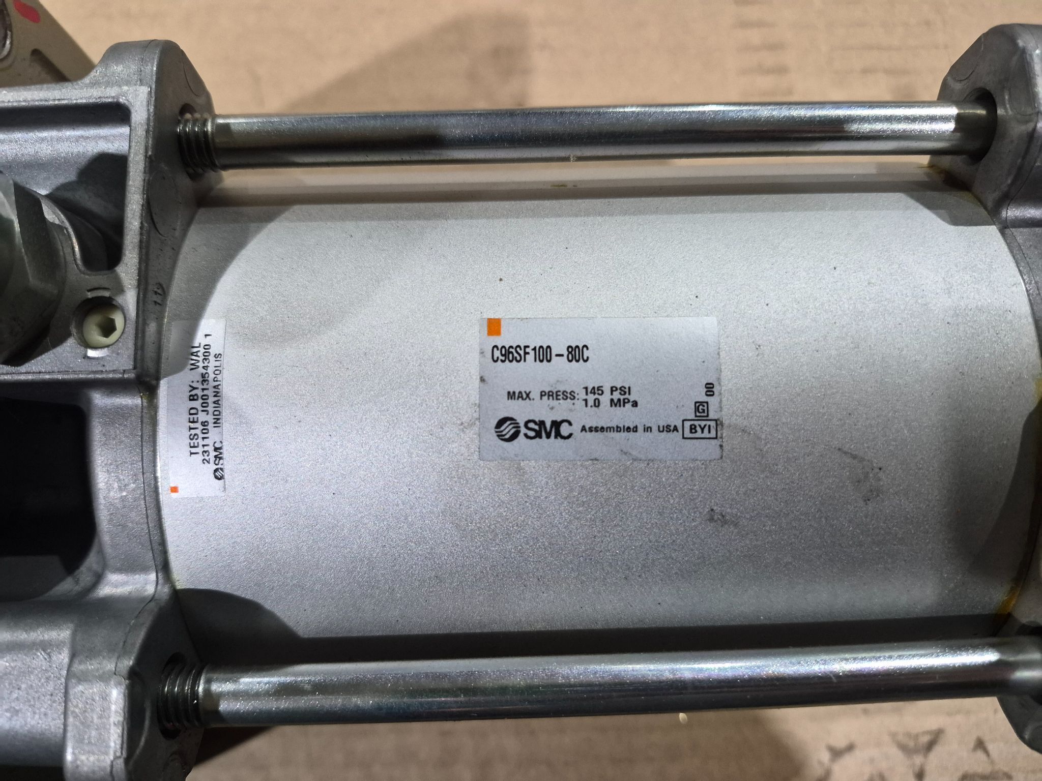 SMC C96SF100-80C ISO Pneumatic Cylinder 100mm Bore 80mm Stroke USED 1