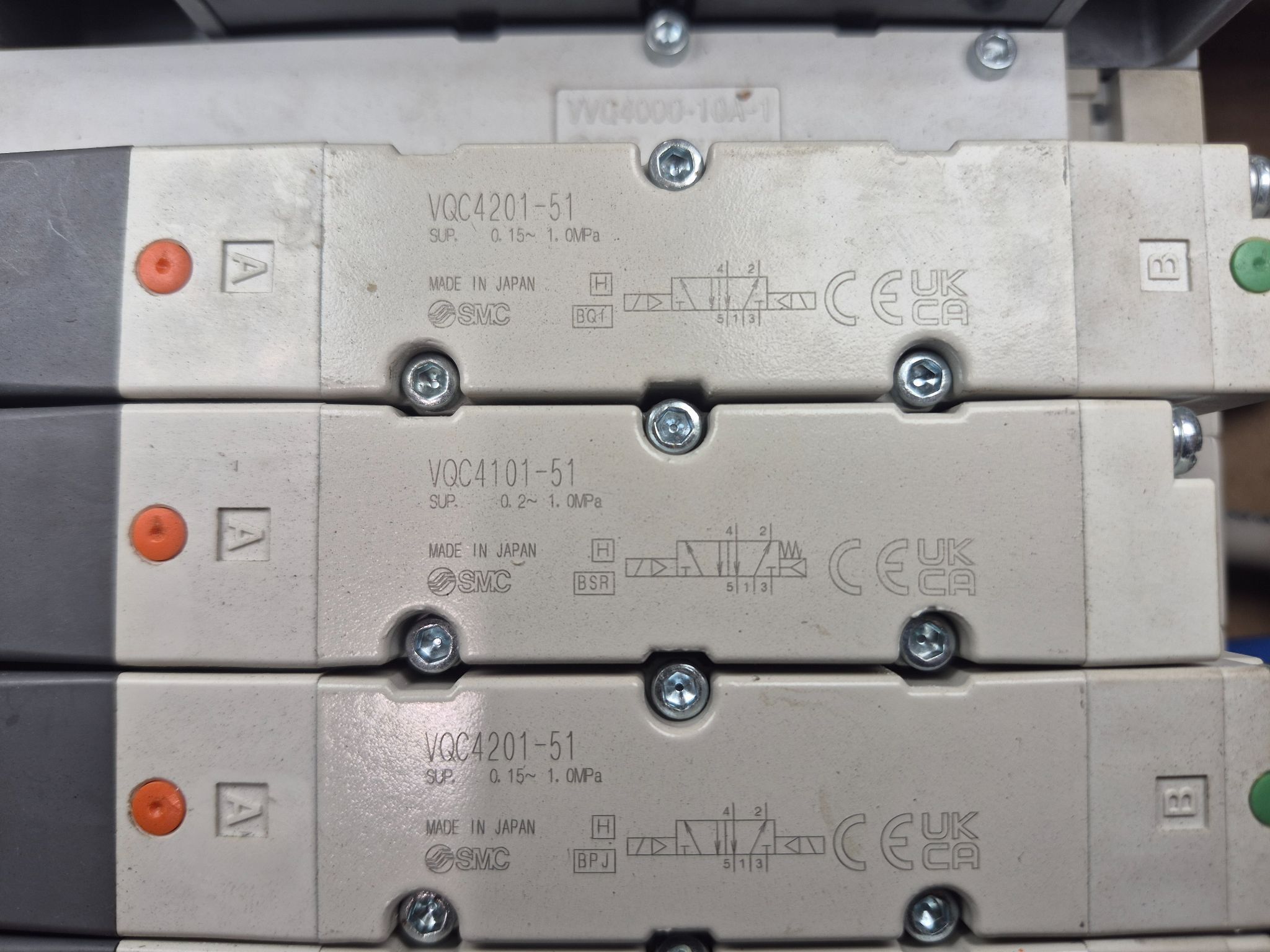 SMC VV5QC41-0503TSEAN Solenoid Valve Manifold VQC4101-51 & VQC4201-51 USED 1