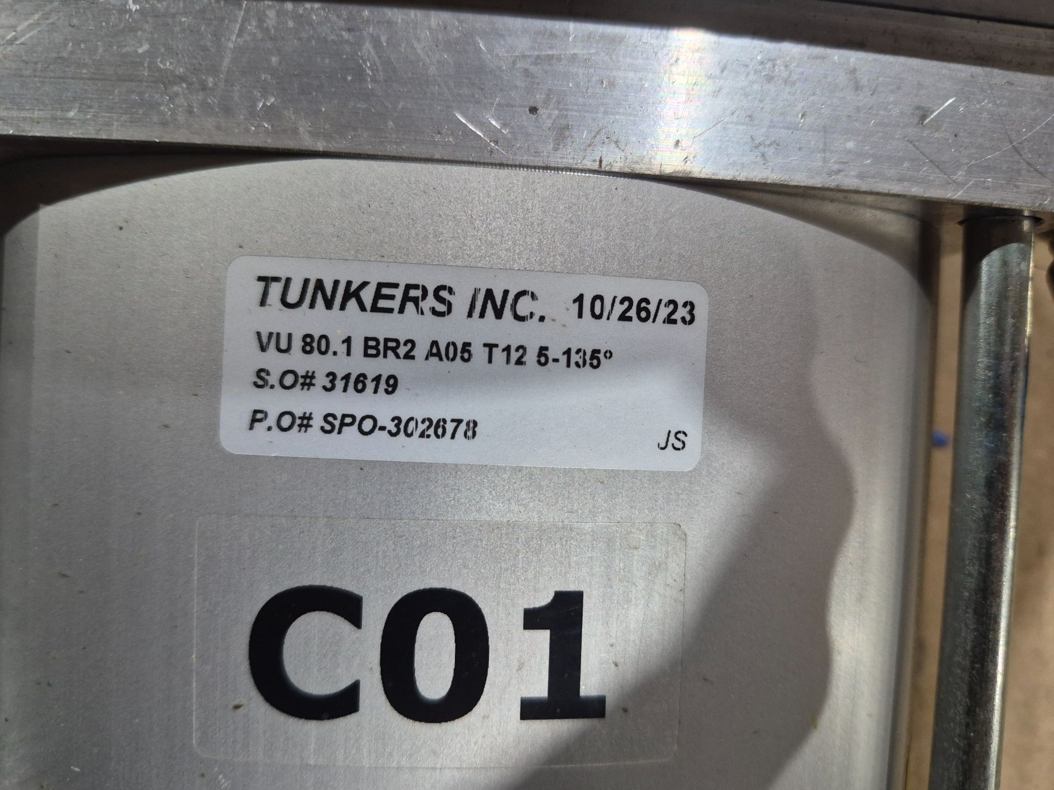 TUNKERS VU 80.1 BR2 A05 T12 5‑135 Pneumatic Clamp USED 3
