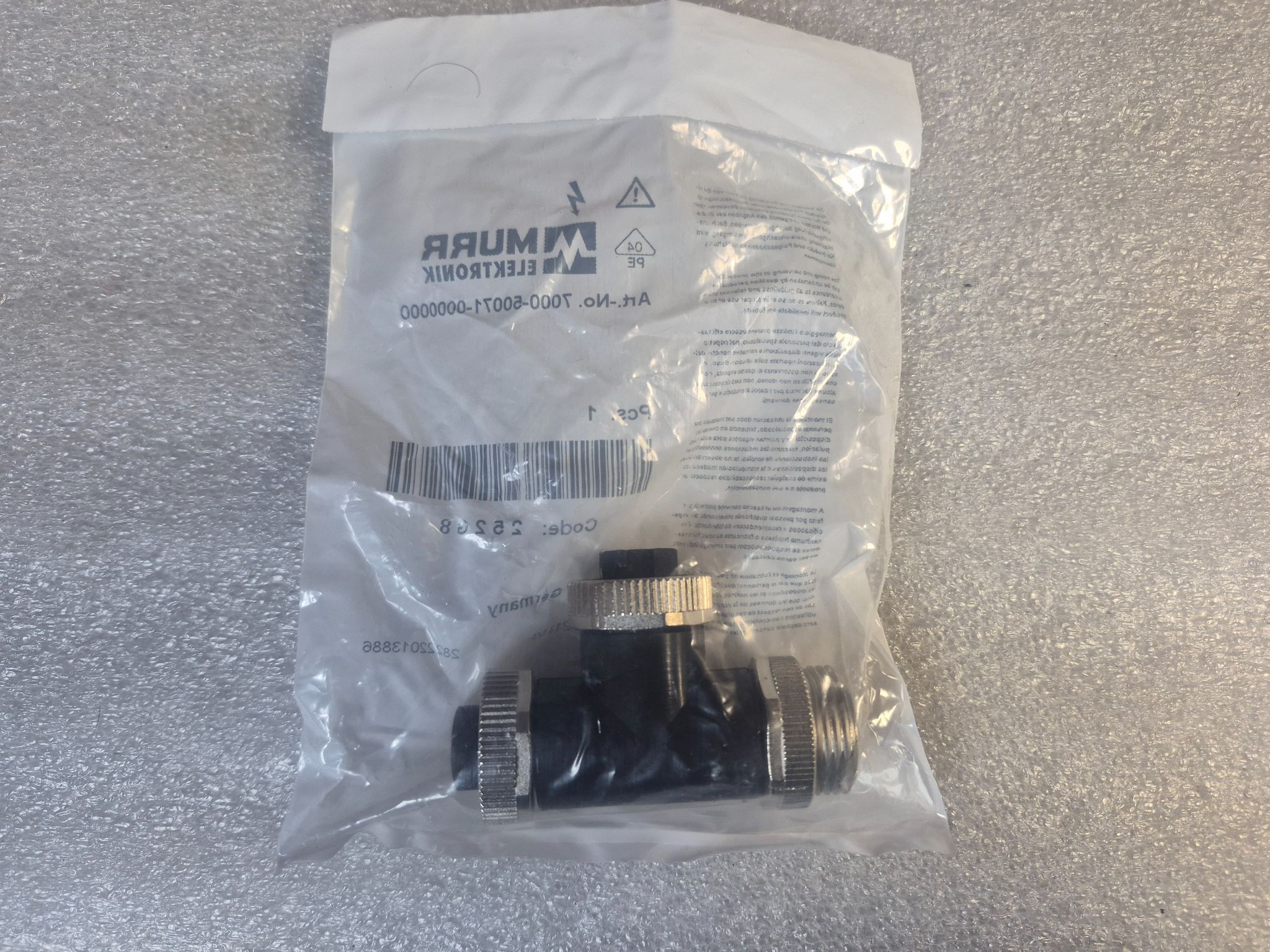 MURR 7000-50071-0000000 M12 T-Splitter Connector NEW 1