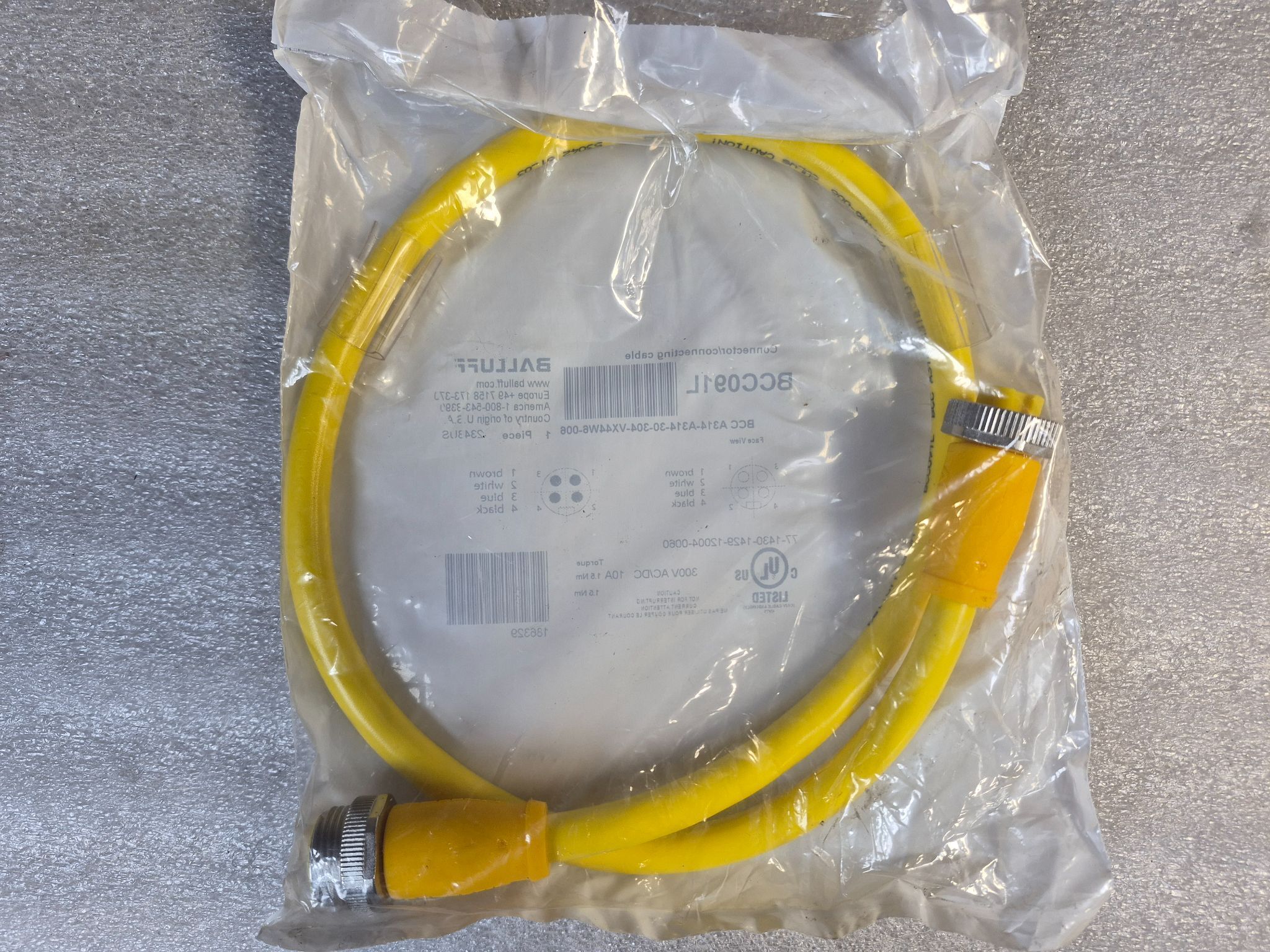 BALLUFF BCC A314-A314-30-304-VX44W6-006 Industrial Connecting Cable BCC091L NEW 0