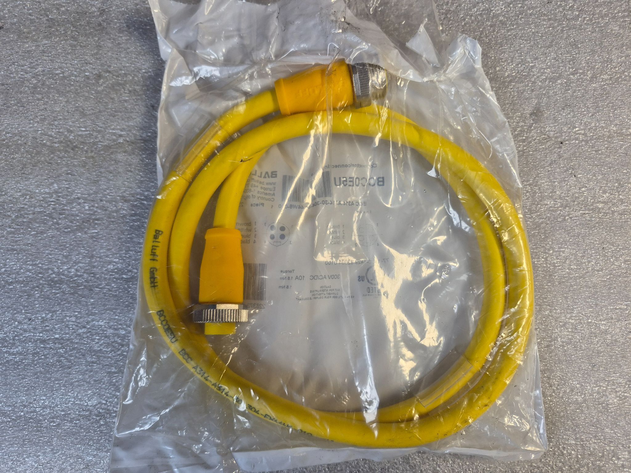BALLUFF BCC A314-A314-30-304-EX44W6-010 Industrial Connecting Cable BCC0E5U NEW 1