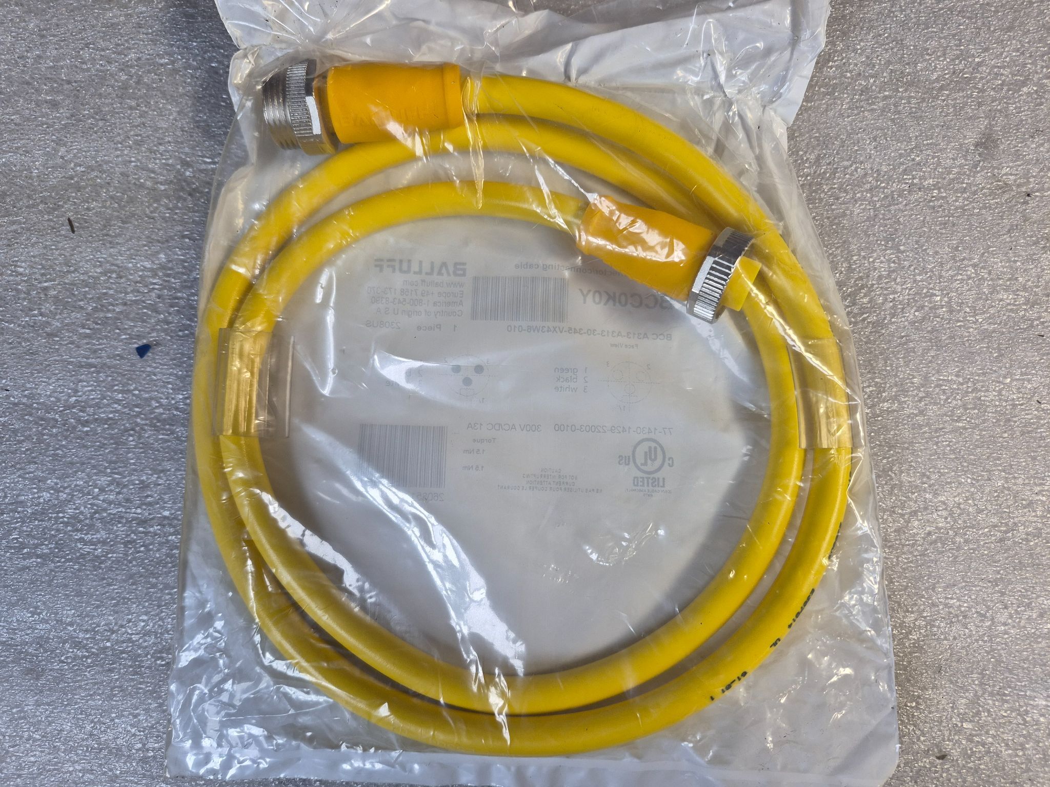 BALLUFF BCC A313-A313-30-345-VX43W6-010 Industrial Connecting Cable BCC0K0Y NEW 1