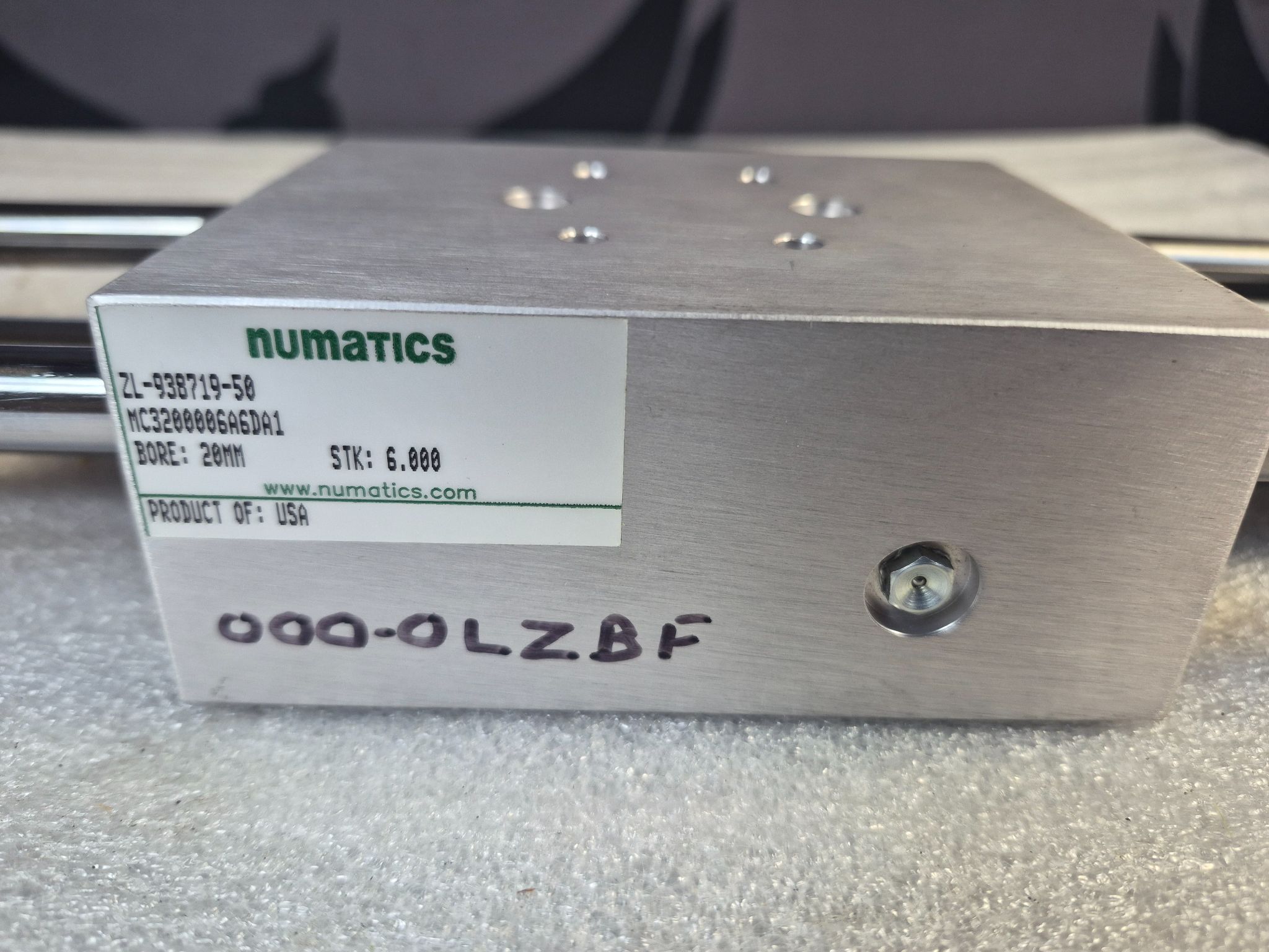 NUMATICS MC3200006A6DA1 Linear Actuator USED 1