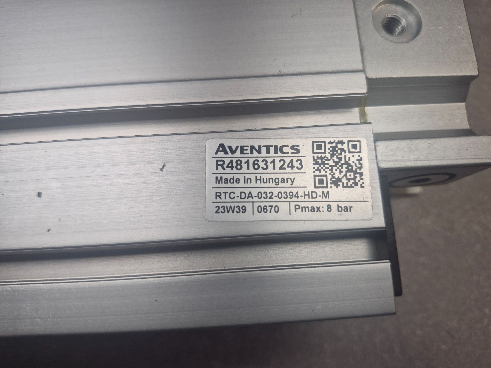 BOSCH AVENTICS R481631243 Rodless Cylinder RTC‑DA‑032‑0394‑HD‑M NEW 2