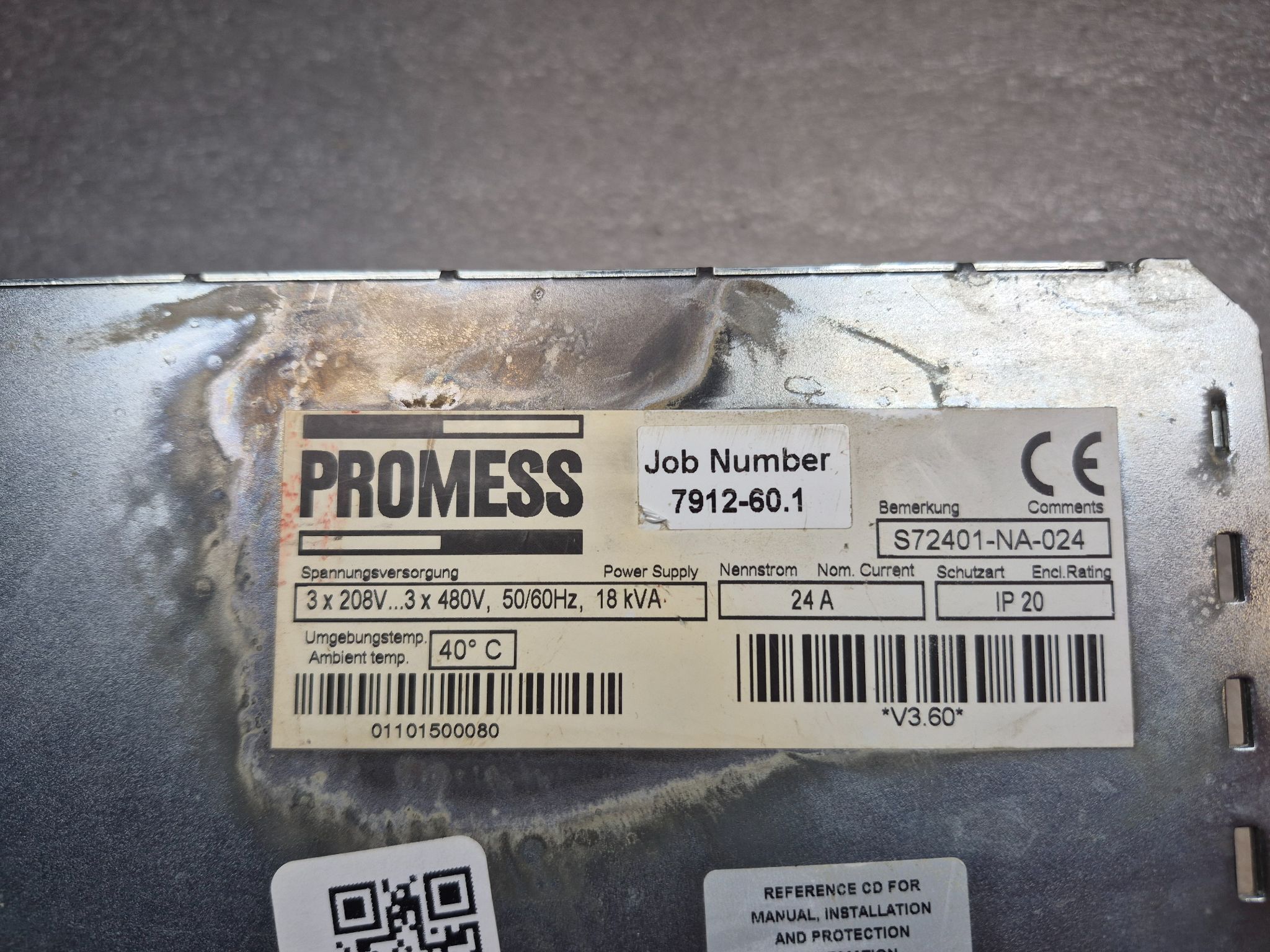PROMESS S72401‑NA‑024 Servo Drive USED 2