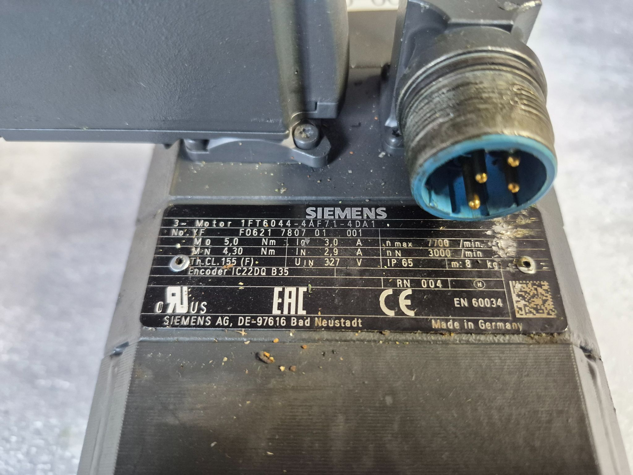 SIEMENS 1FT6044‑4AF71‑4DA1 Brushless Servo Motor USED 2