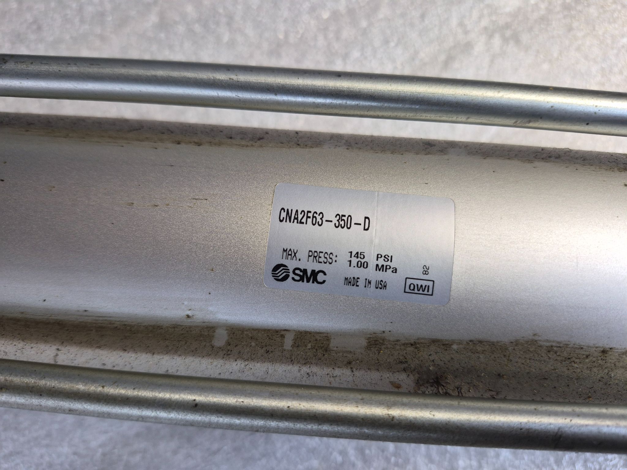 SMC CNA2F63‑350‑D Power Lock Cylinder 63mm Bore 350mm Stroke USED 2