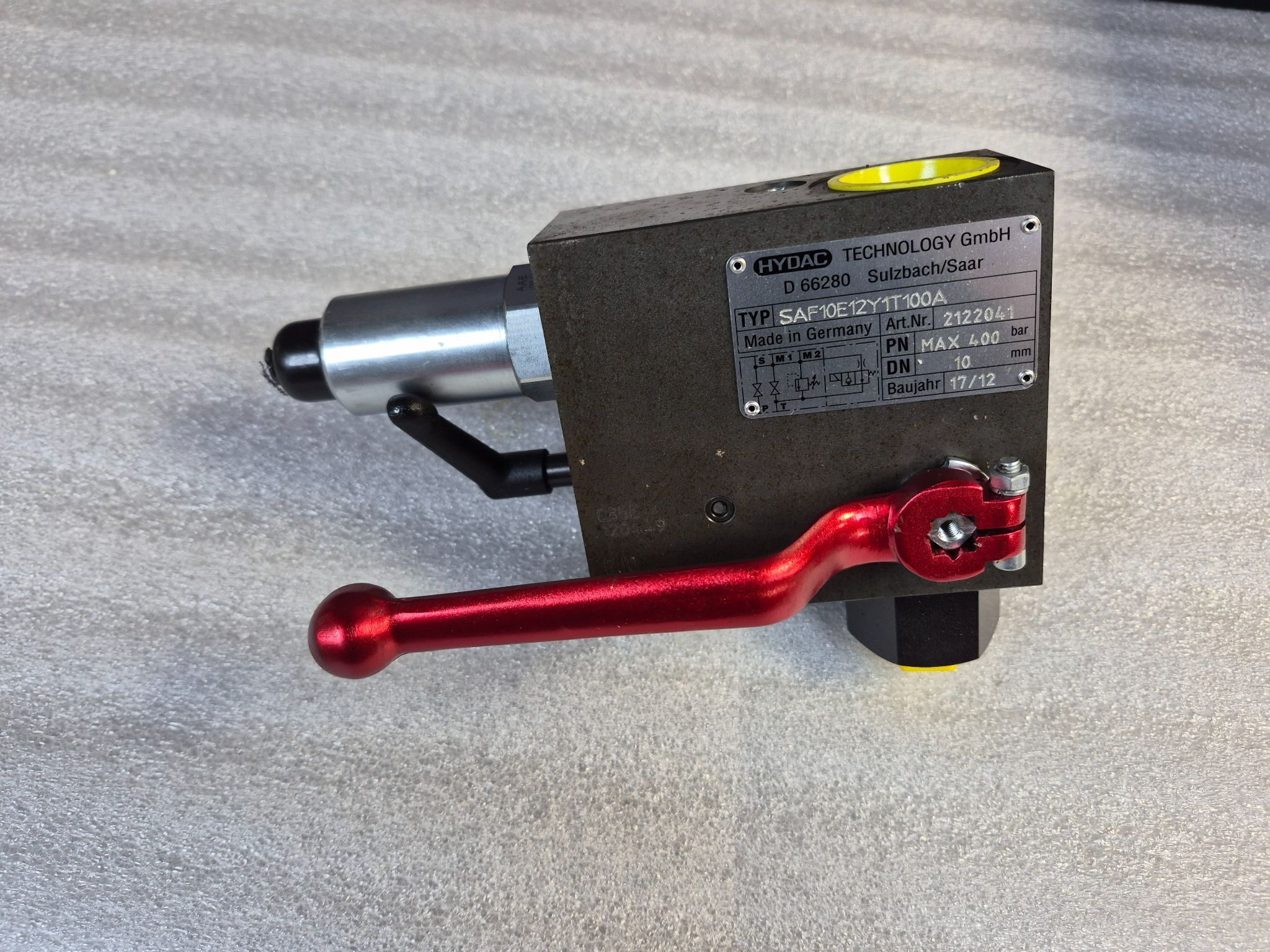 HYDAC SAF10E12Y1T100A Hydraulic Safety Shut‑Off Valve USED 0