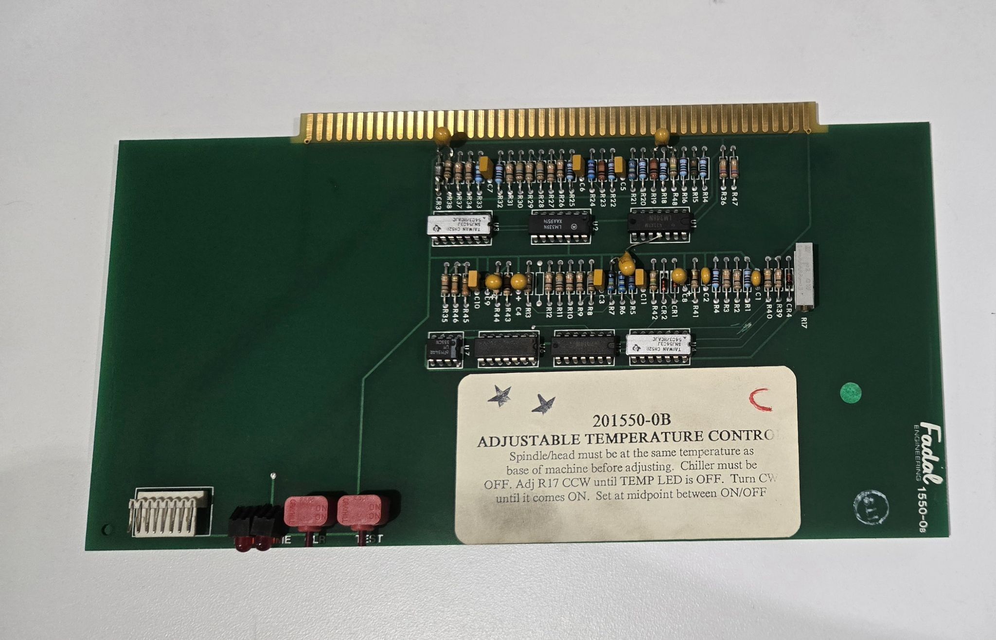 Fadal 201550‑0B CNC PCB - Adjustable Temperature Control Board USED 0