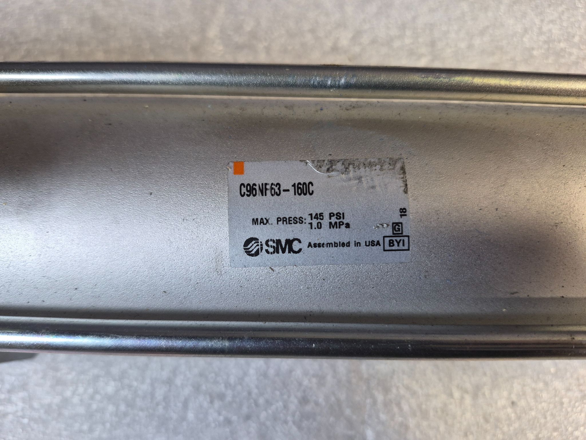 SMC C96NF63-160C ISO Pneumatic Cylinder 63mm Bore 160mm Stroke USED 2