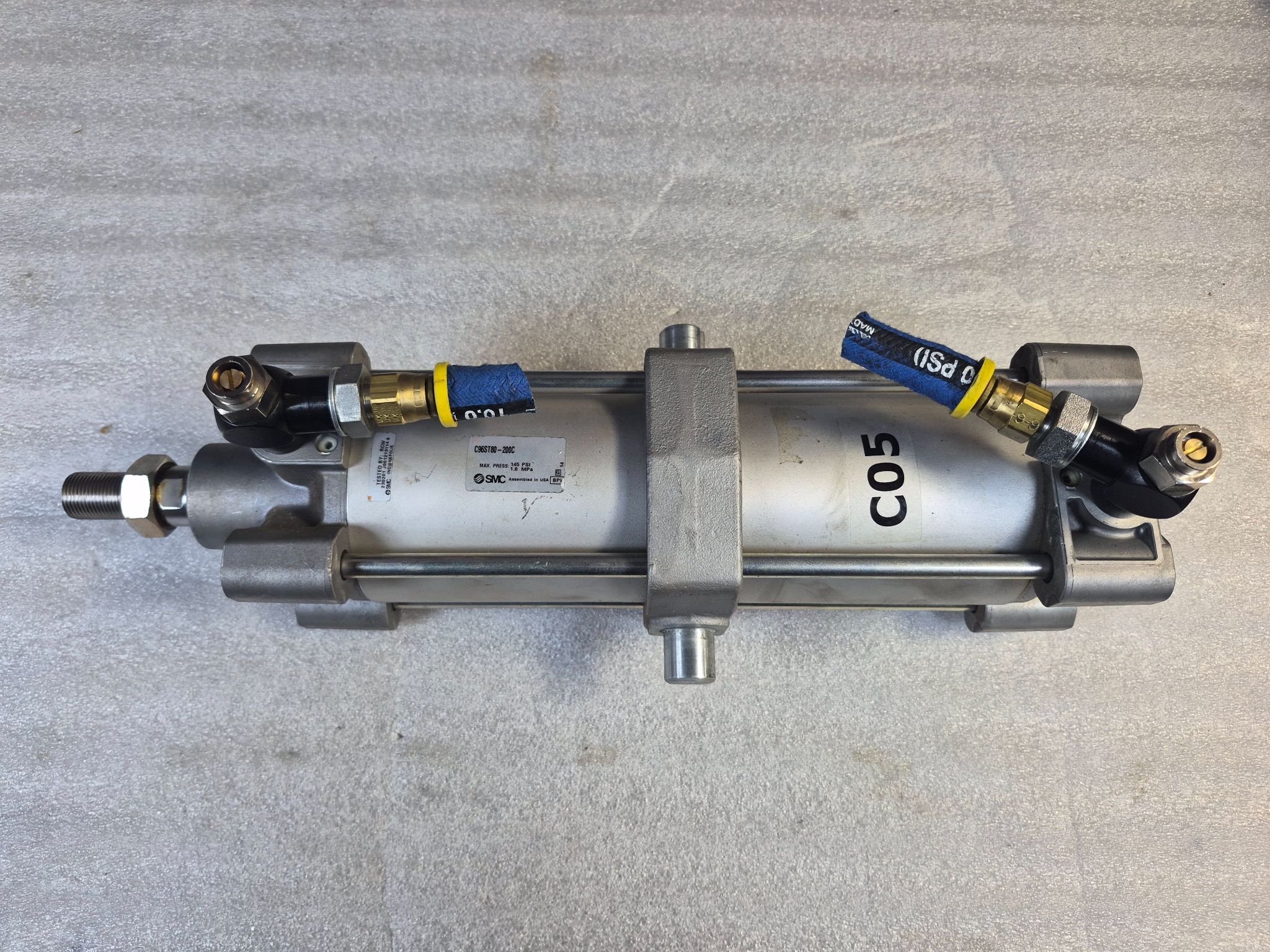 SMC C96ST80‑200C ISO 15552 Tie‑Rod Pneumatic Cylinder 80mm Bore 200mm Stroke NEW 0