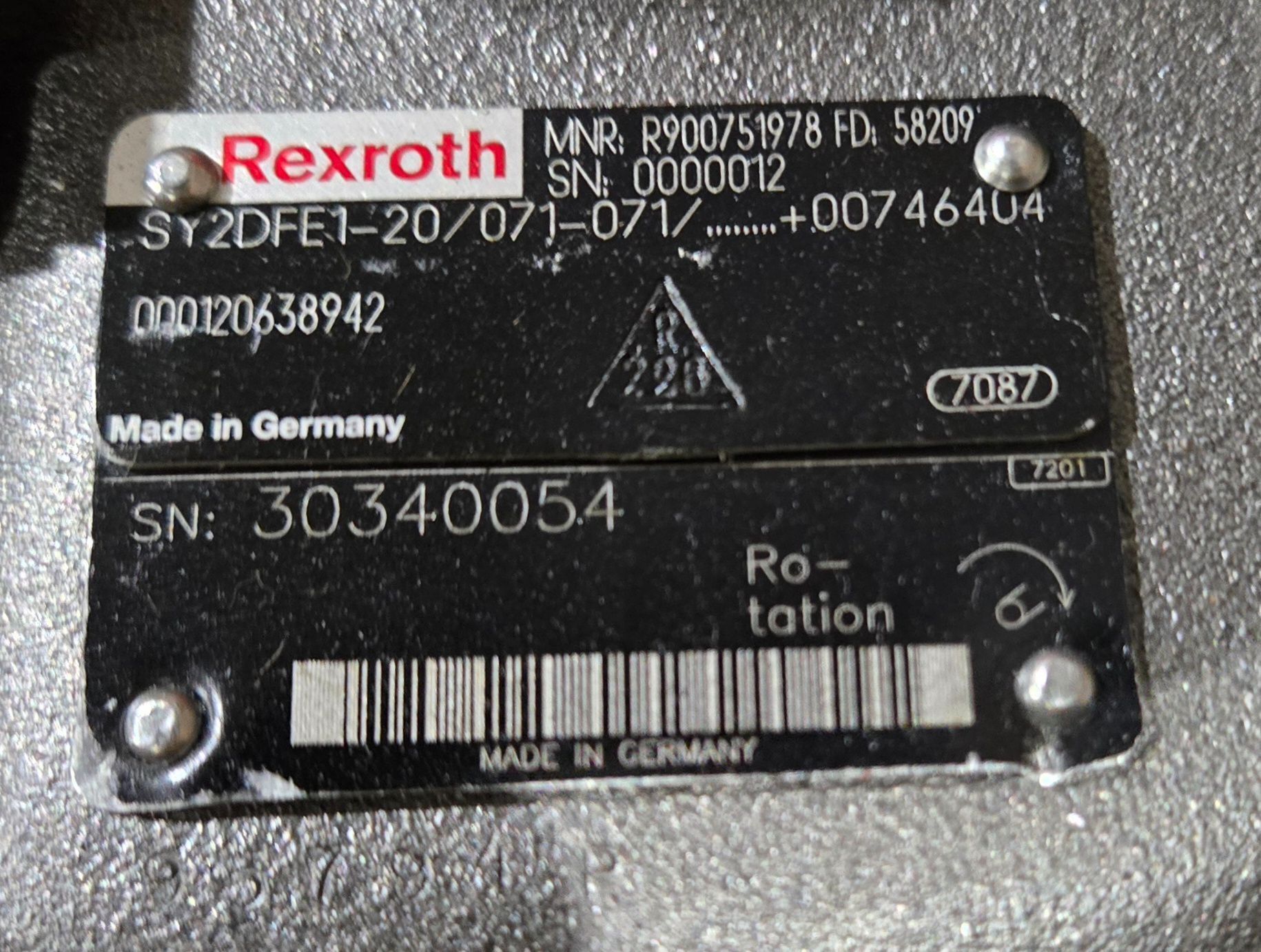 REXROTH R900751978 SY2DFE1‑20/071‑071 2x071 Proportional Axial Piston Pump USED 5