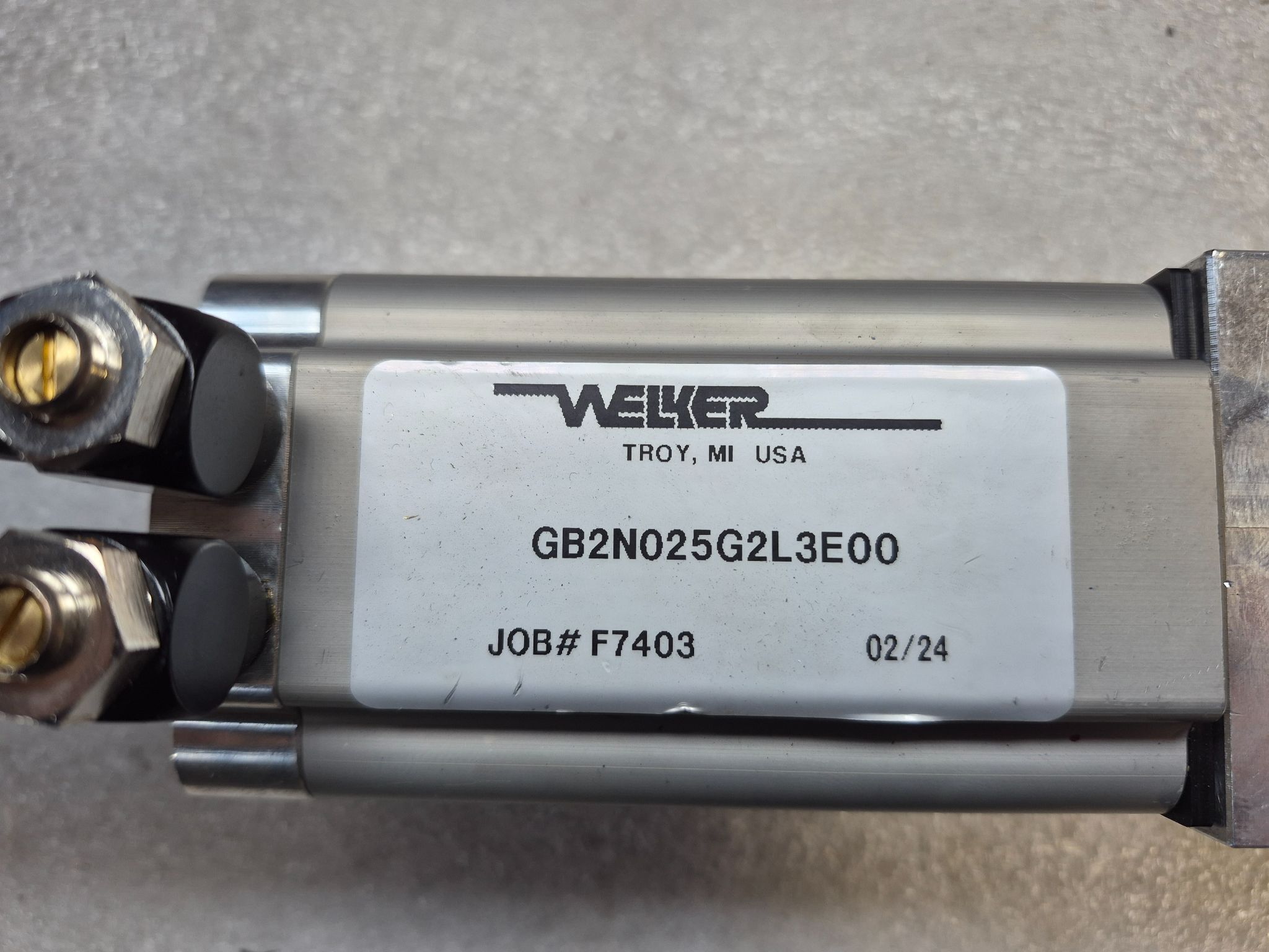 WELKER GB2N025G2L3E00 Pneumatic Cylinder USED 3