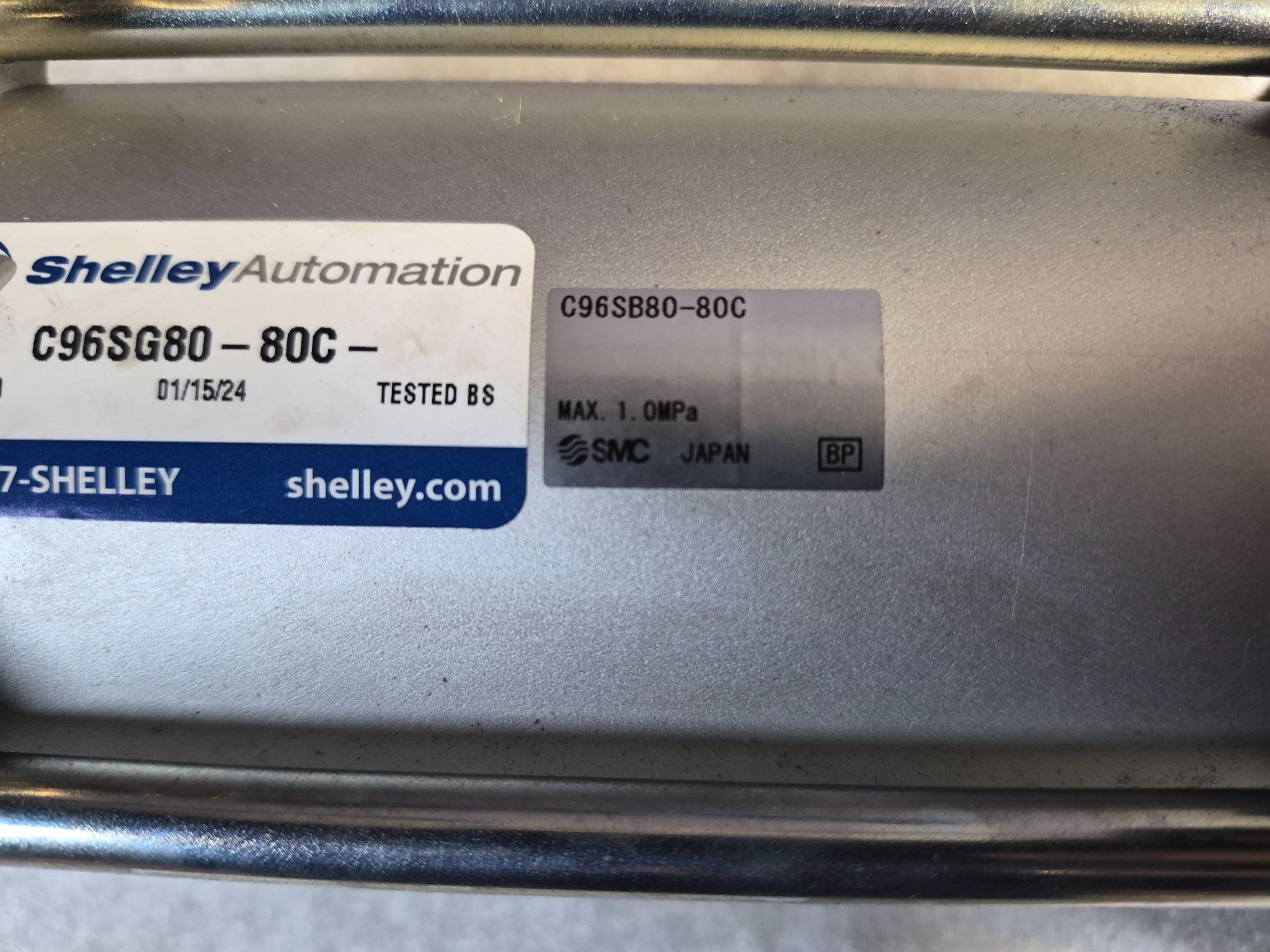 SMC C96SB80-80C Pneumatic Air Cylinder 80mm Bore 80mm Stroke USED 3