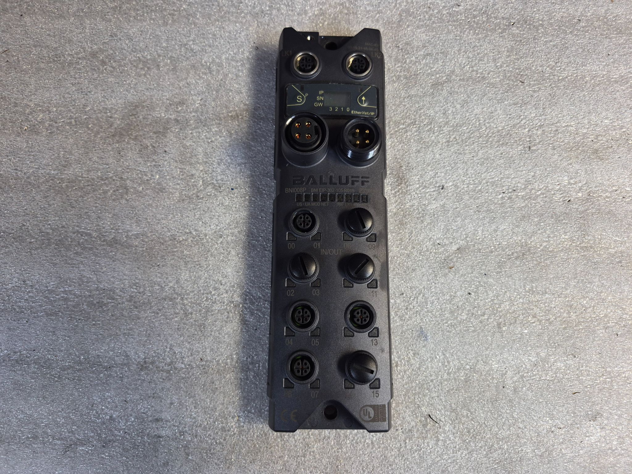 BALLUFF BNI EIP‑302‑105‑R015 Ethernet/IP I/O Module BNI008P USED 0