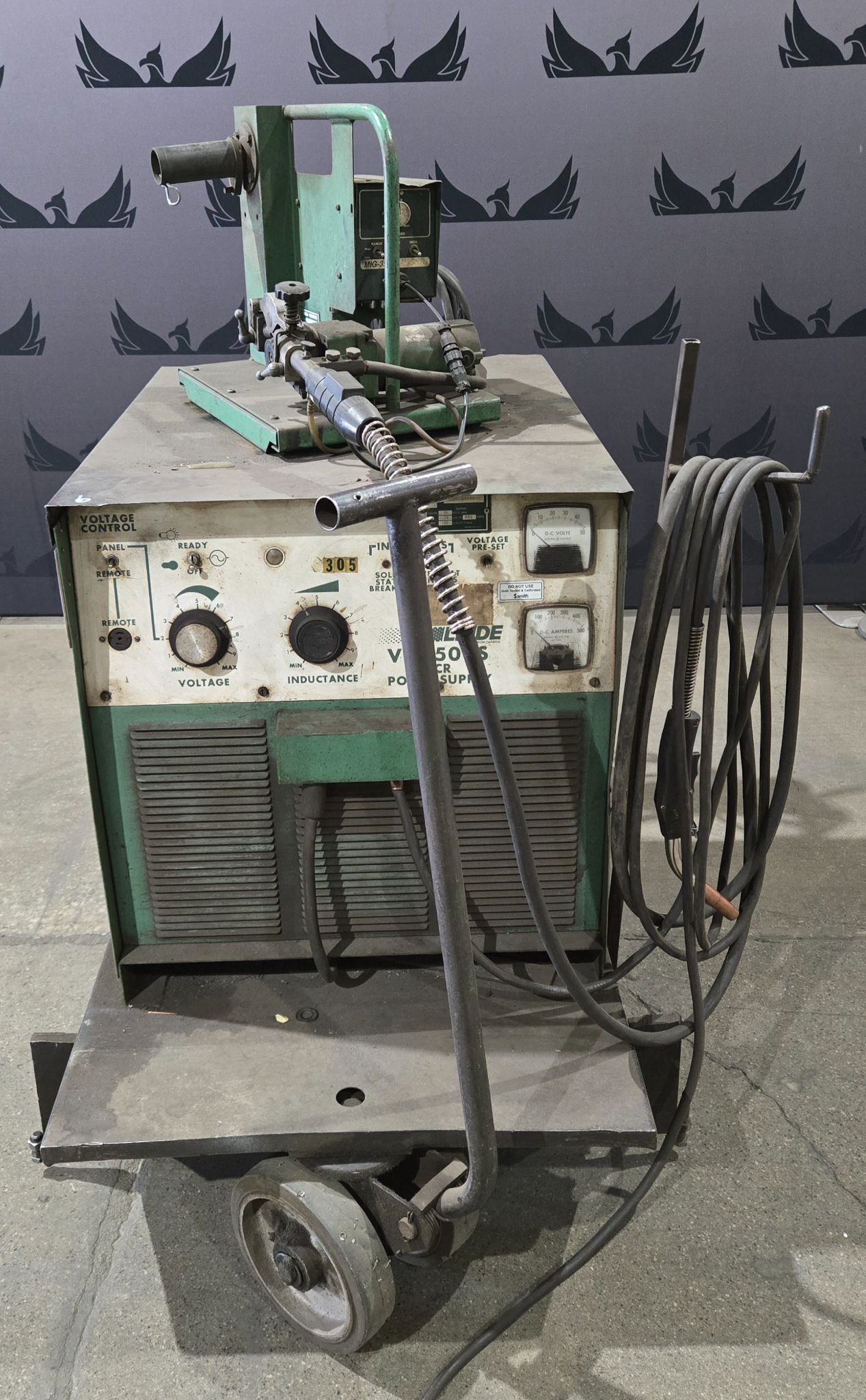 Union Carbide VI-450-SS MIG Welder With MIG-35 Wire Feeder 450A 3PH USED 0
