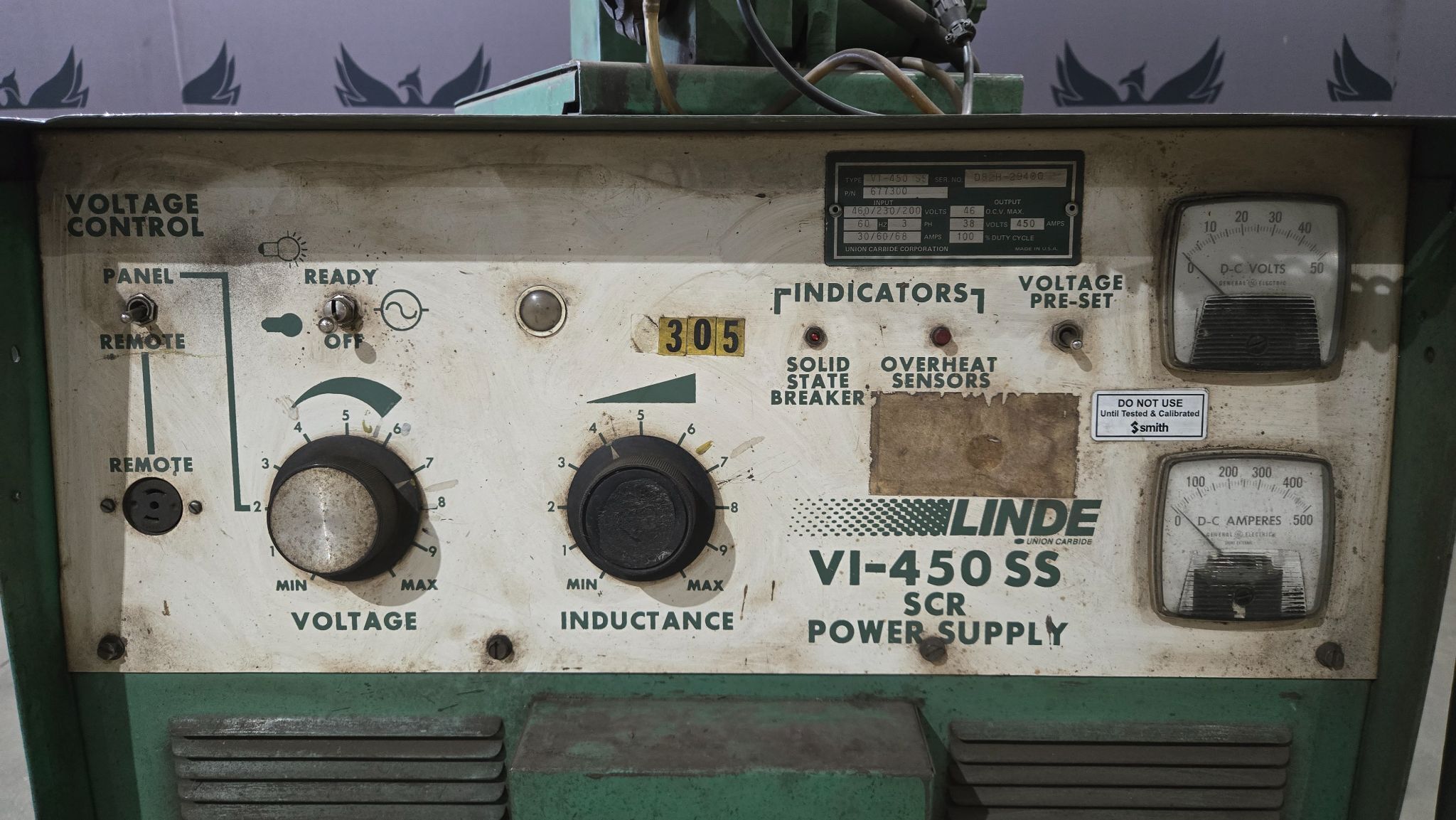 Union Carbide VI-450-SS MIG Welder With MIG-35 Wire Feeder 450A 3PH USED 4