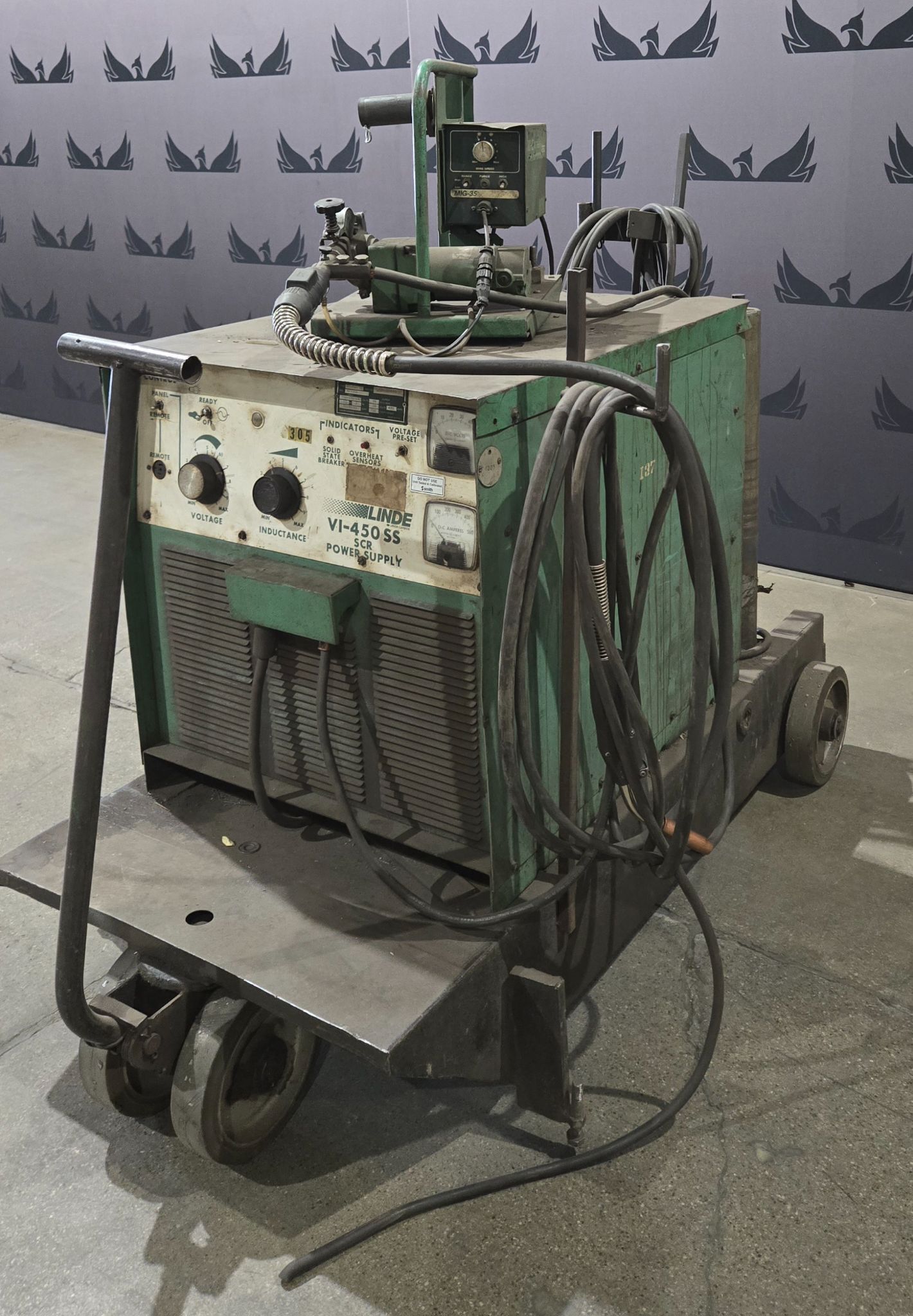 Union Carbide VI-450-SS MIG Welder With MIG-35 Wire Feeder 450A 3PH USED 1