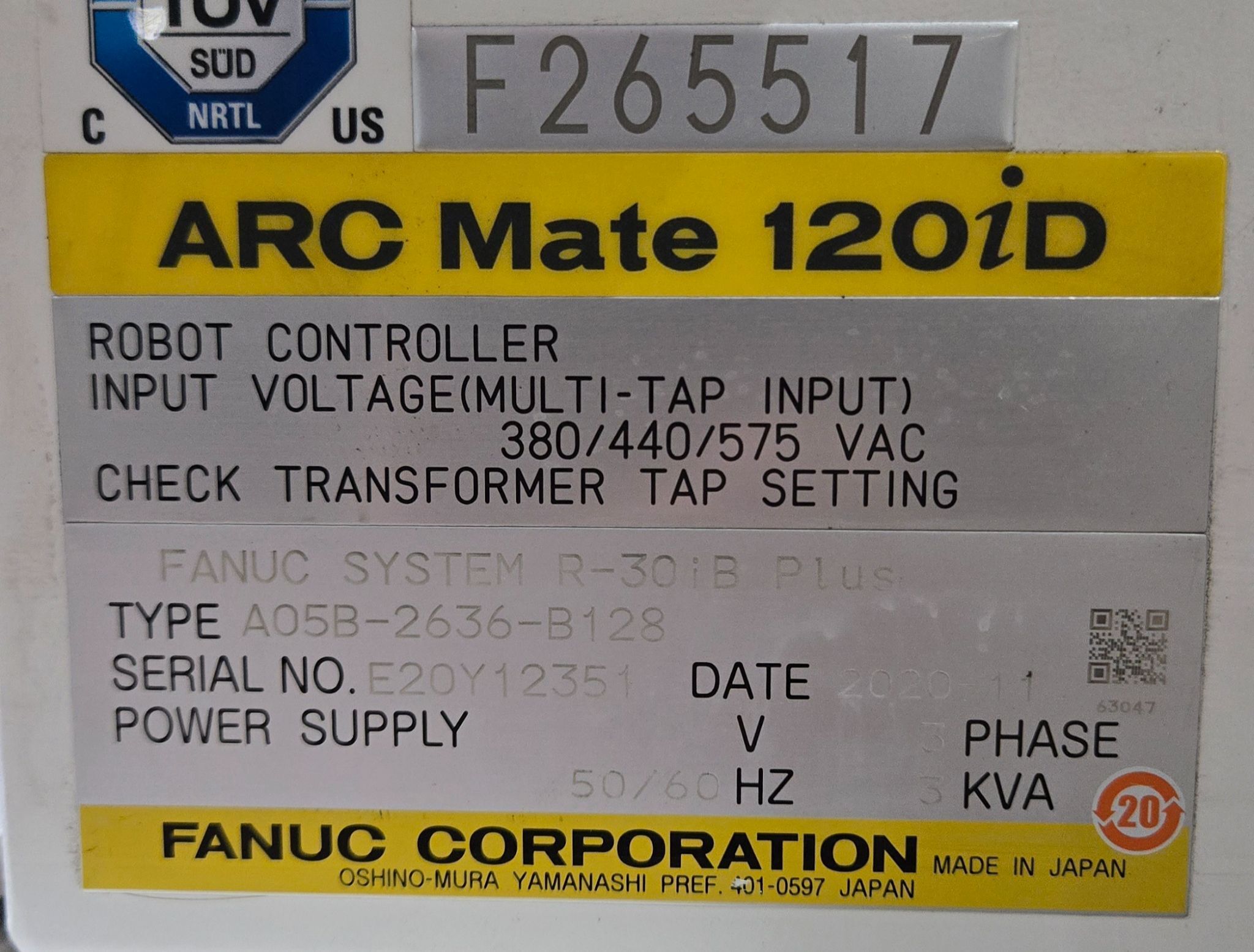 Fanuc Arc Mate 120iD Complete with R-30iB Plus Controller and TPS 400i Weld System USED 20