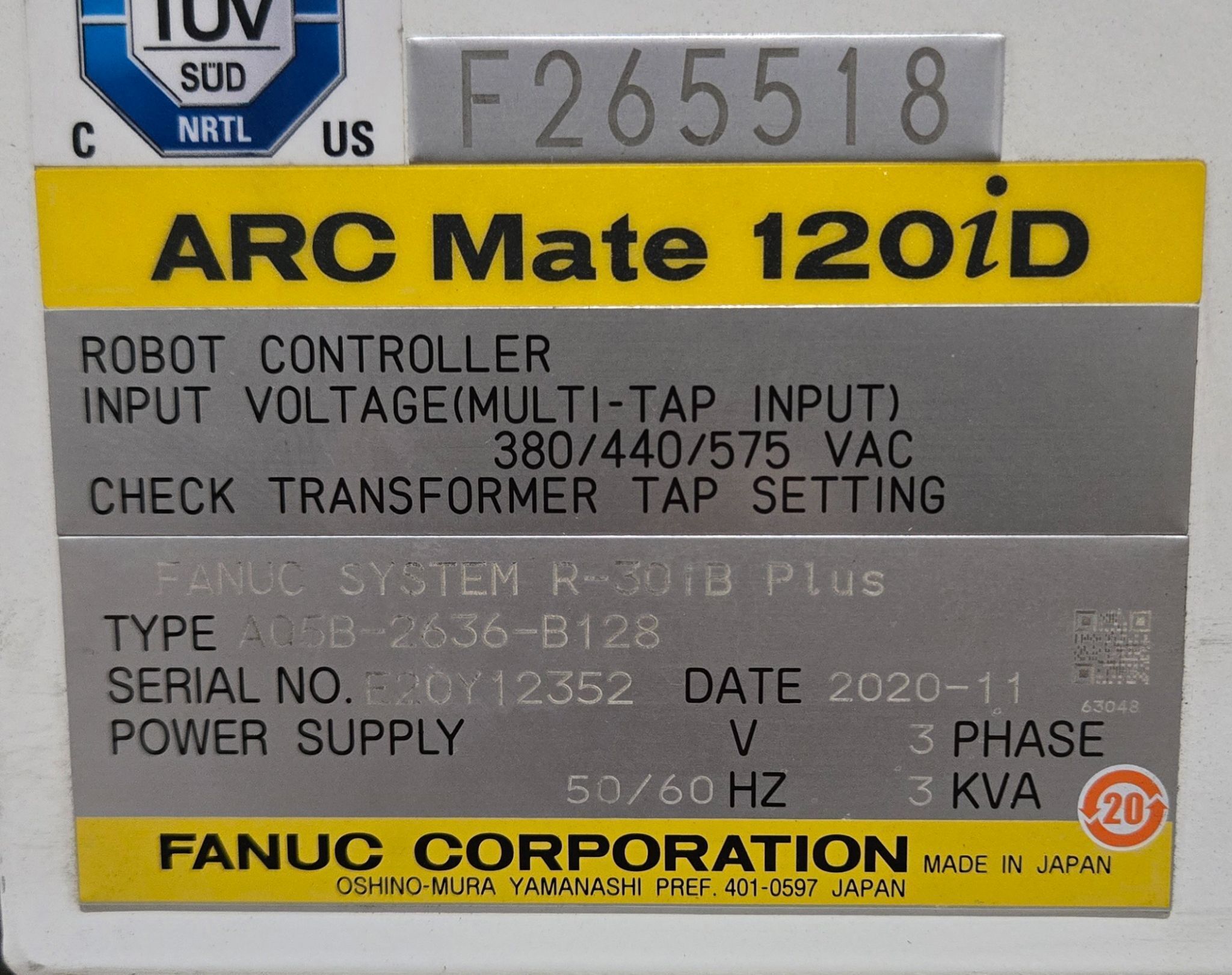 Fanuc Arc Mate 120iD Complete with R-30iB Plus Controller and TPS 400i Weld System USED 20
