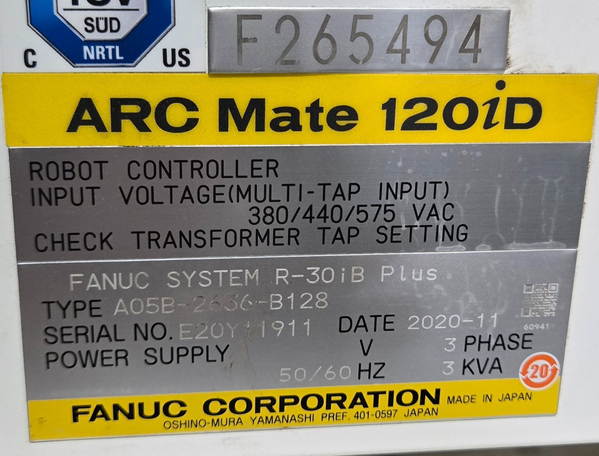 FANUC Arc Mate 120iD Complete w/ R-30iB Plus Controller, TPS 400i Weld Package & 20" Riser USED 21