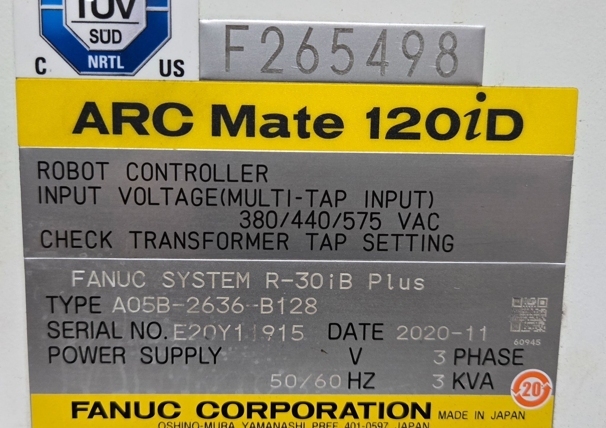 FANUC Arc Mate 120iD Complete w/ R-30iB Plus Controller and TPS 400i Weld Package & 20" Riser USED 19