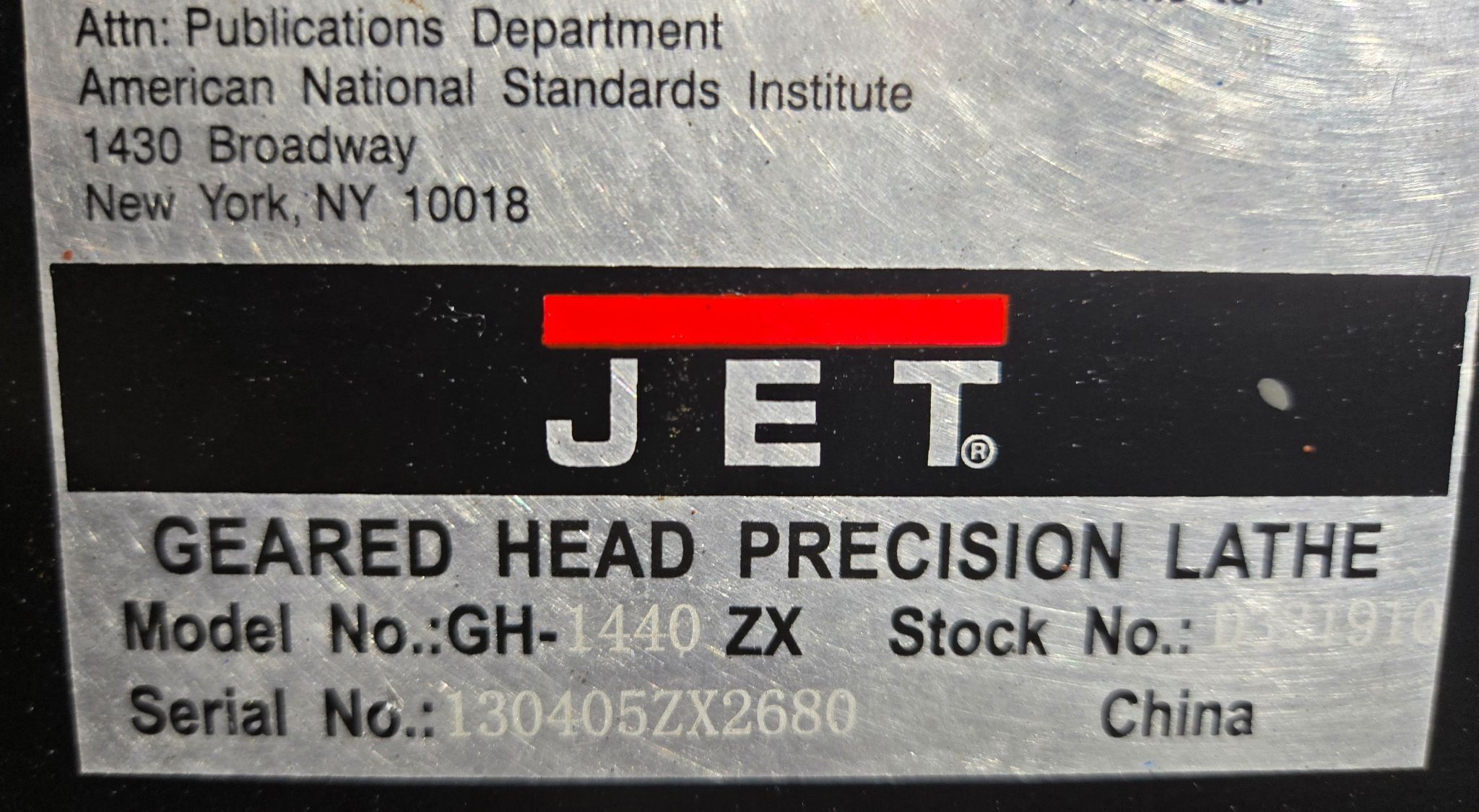 JET GH-1440ZX Geared Head Precision Lathe USED 9