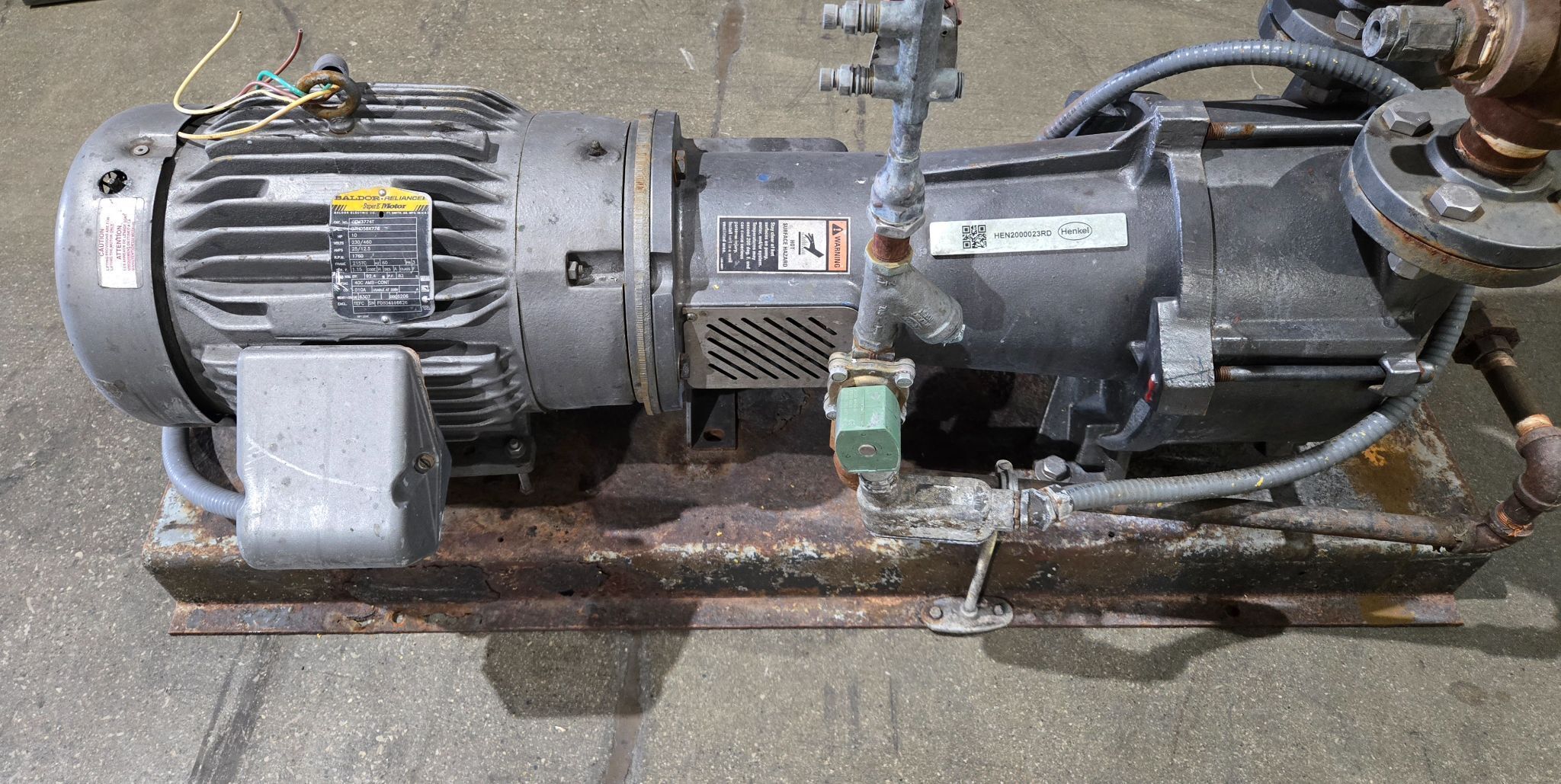 Baldor CEM3774T 10HP AC Motor with Travaini TRVB 40-200/C-M/RX Vacuum Pump USED 4
