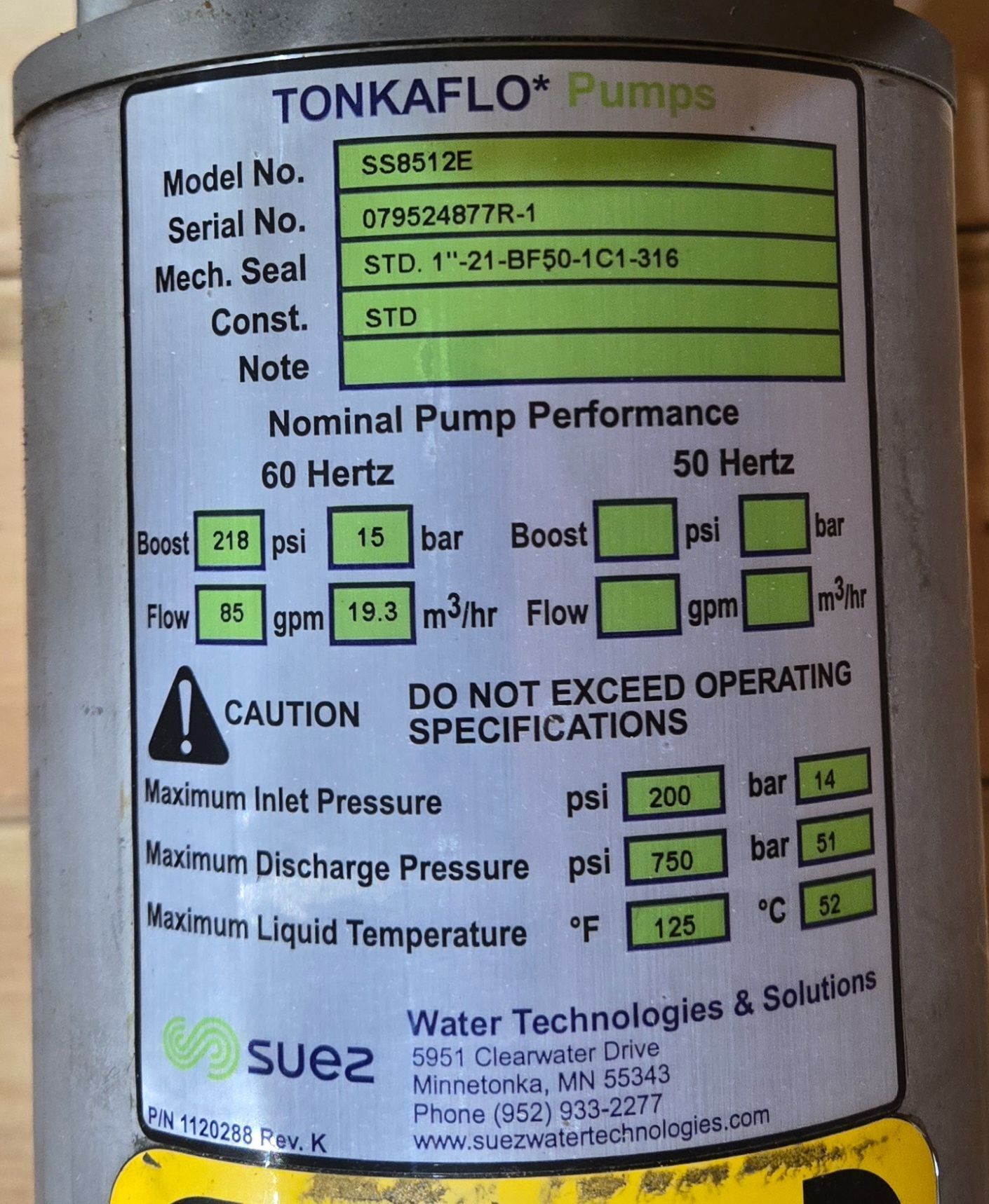 TonkaFlo SS8512E Stainless Steel Multistage Centrifugal Pump NEW 3