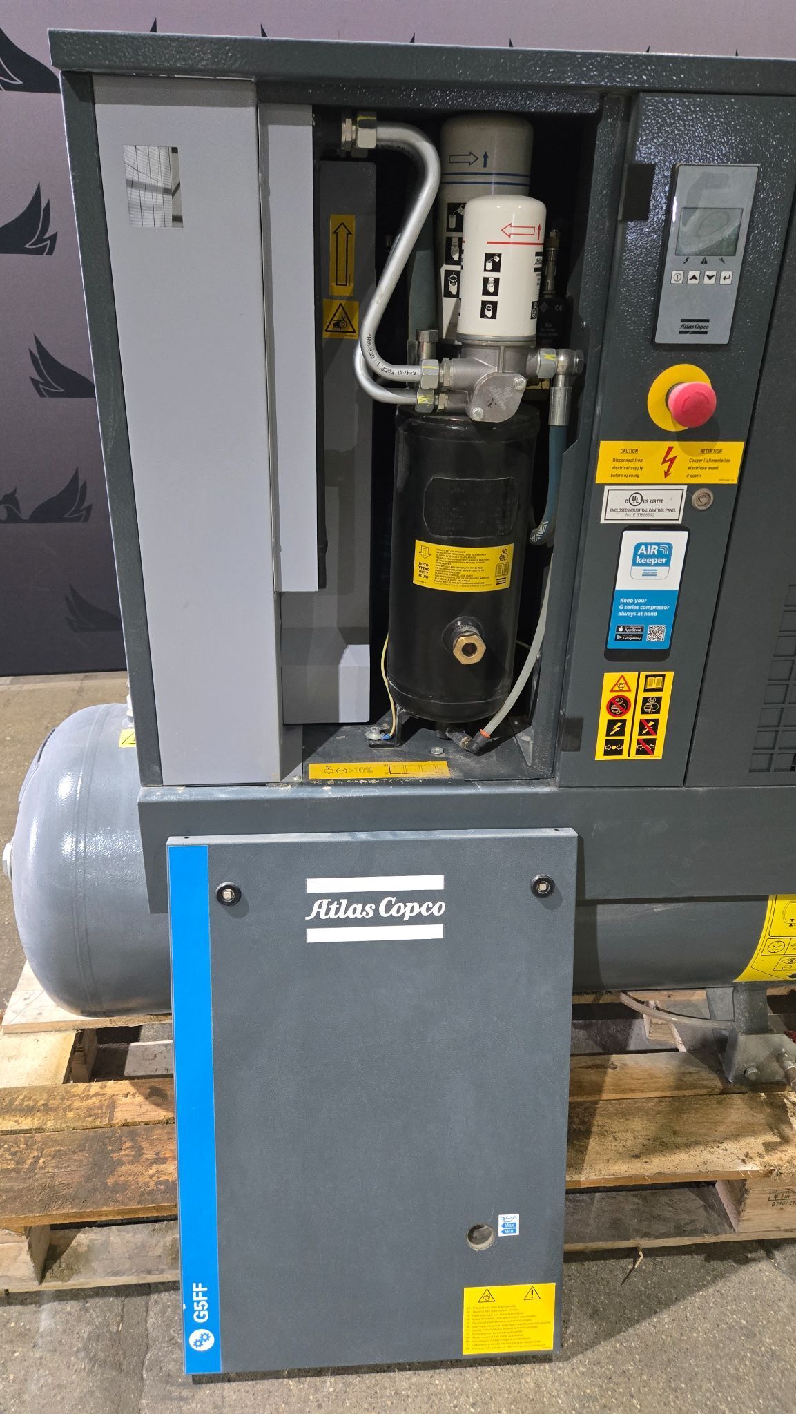 ATLAS COPCO 8152103842 G5FF Rotary Screw Air Compressor with Dryer USED 6