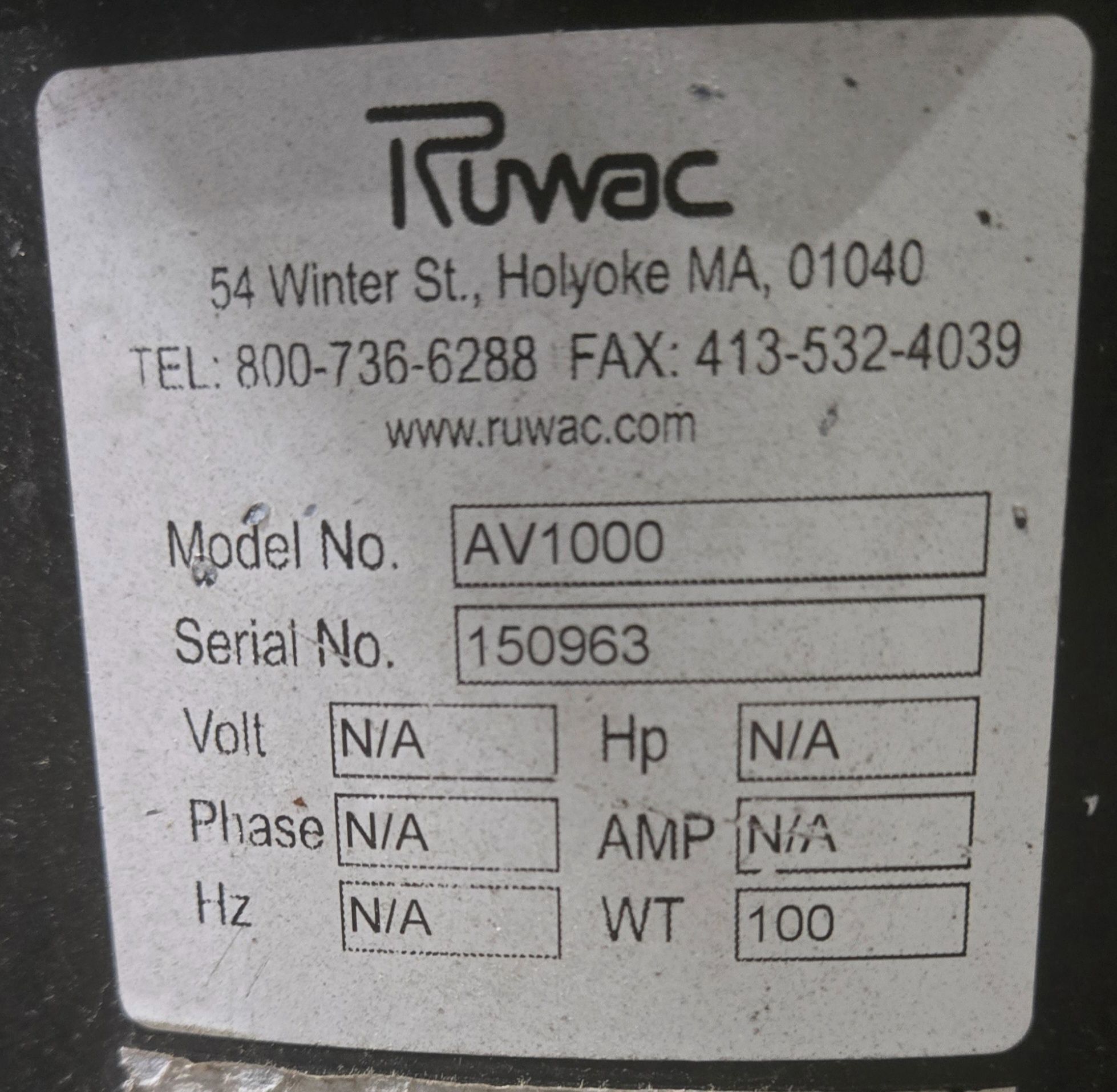 RUWAC AV1000 Industrial Vacuum System USED 5