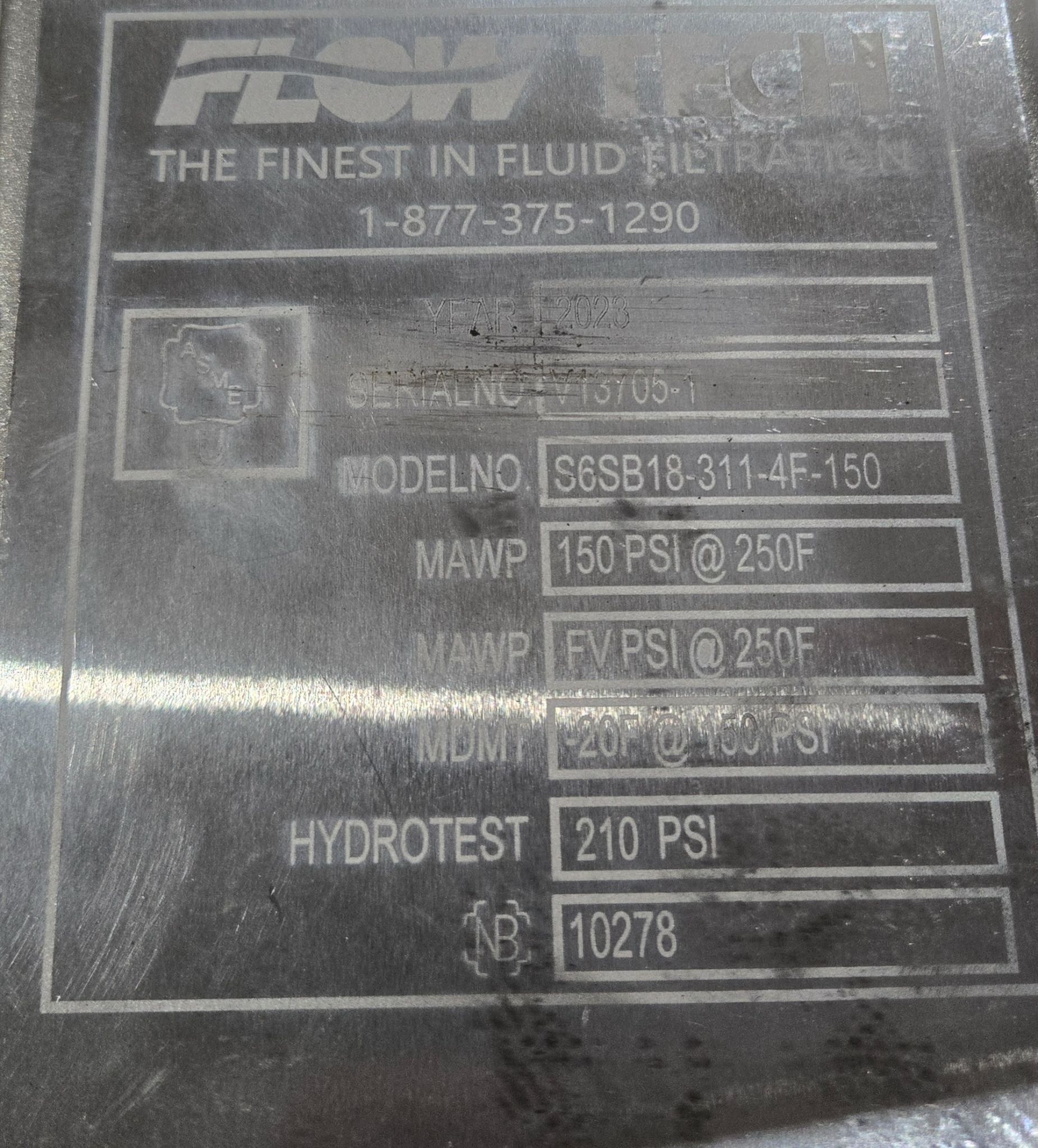 Flow-Tech S6SB18-311-4F-150 18in Shell Heat Exchanger NEW 7
