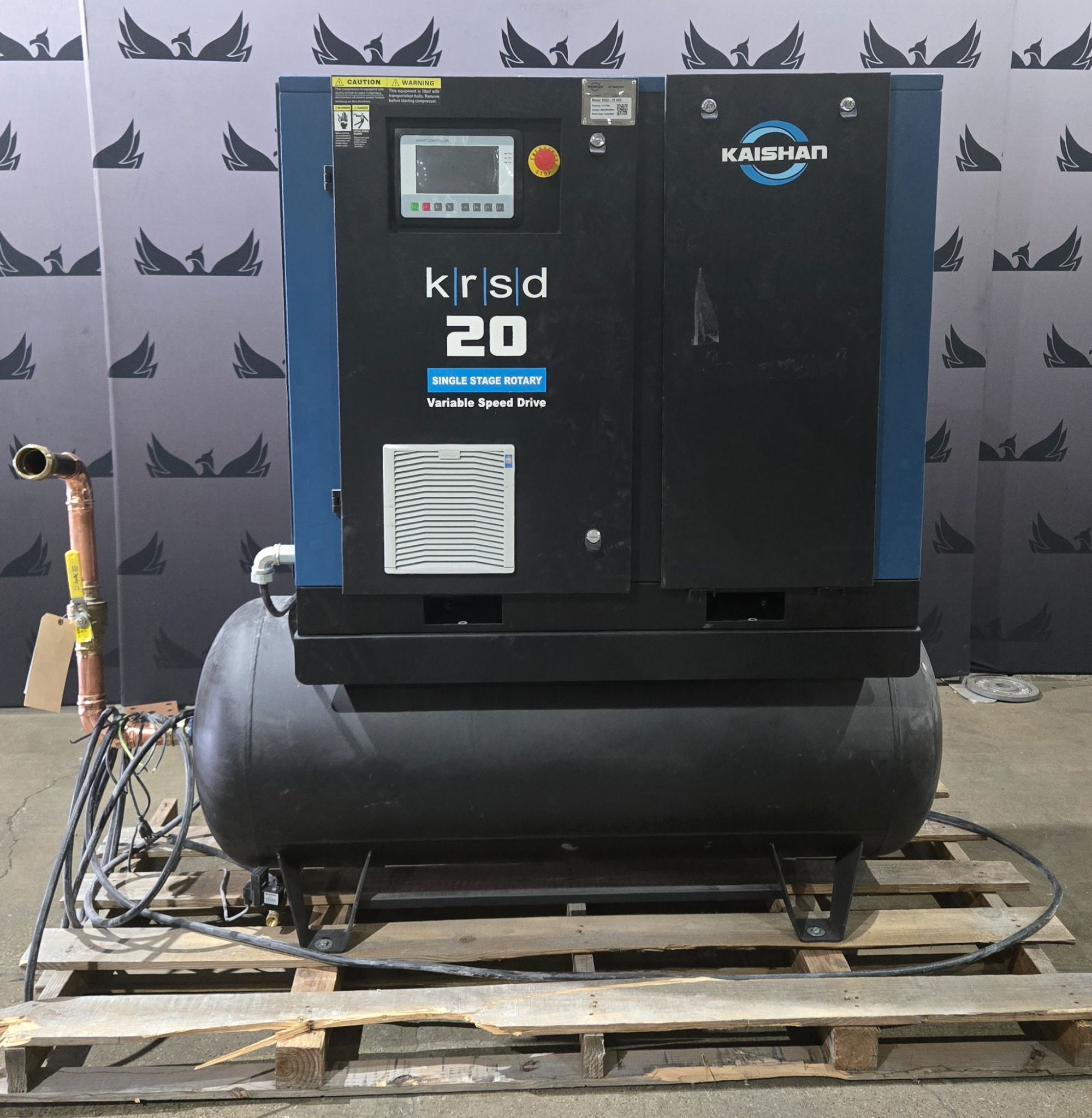 Kaishan KRSD-20 VSD Rotary Screw Air Compressor Tank Mounted NEW 0