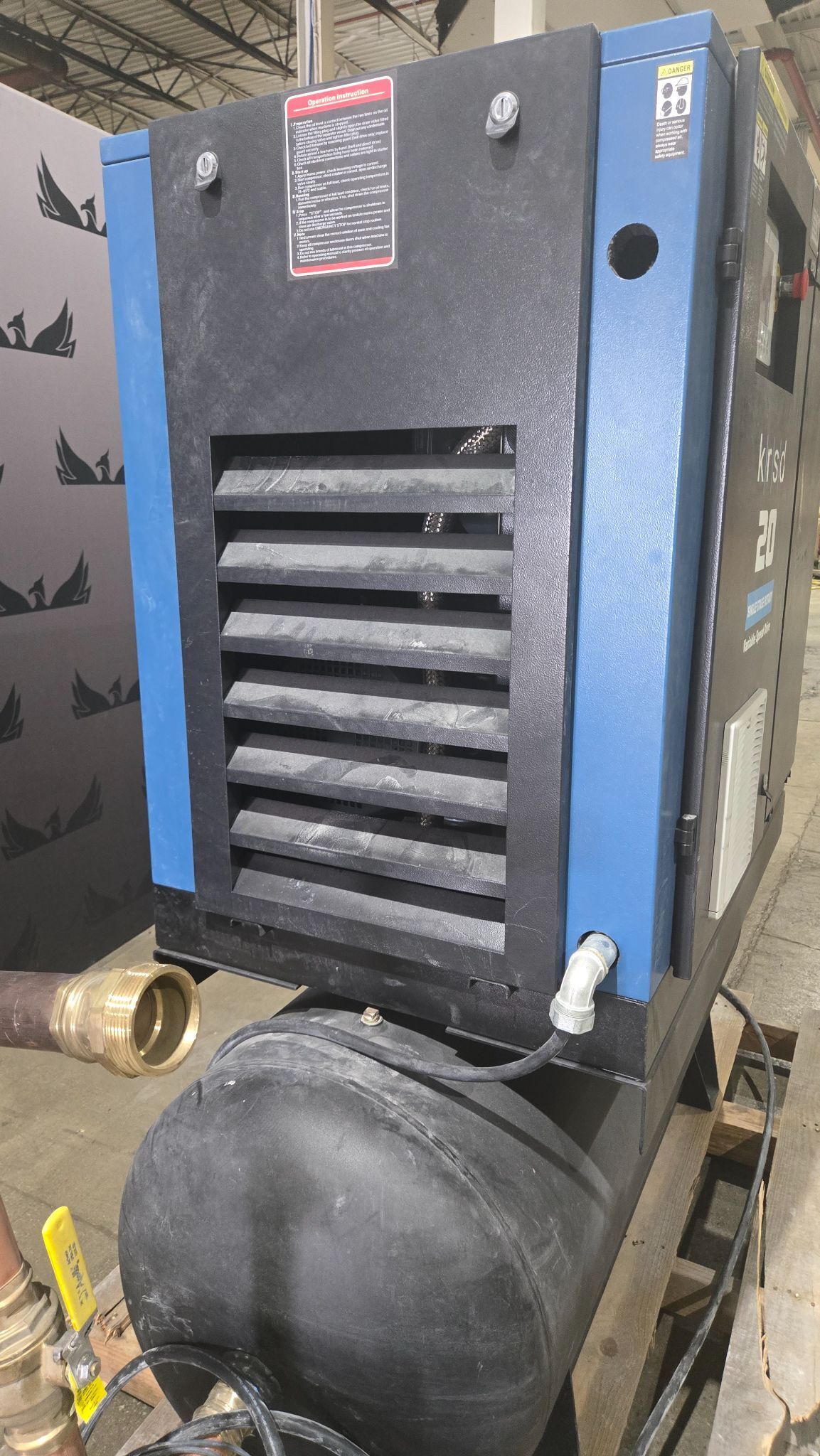 Kaishan KRSD-20 VSD Rotary Screw Air Compressor Tank Mounted NEW 8