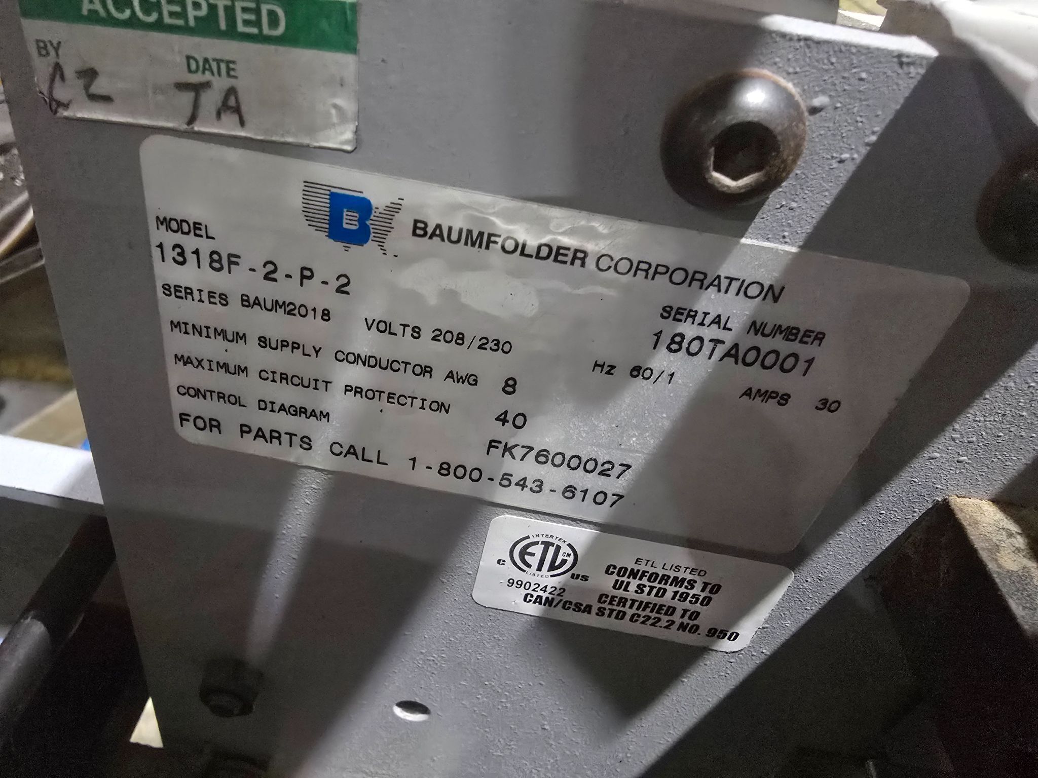 BAUM 18 High‑Speed Paper Folding Machine USED 9