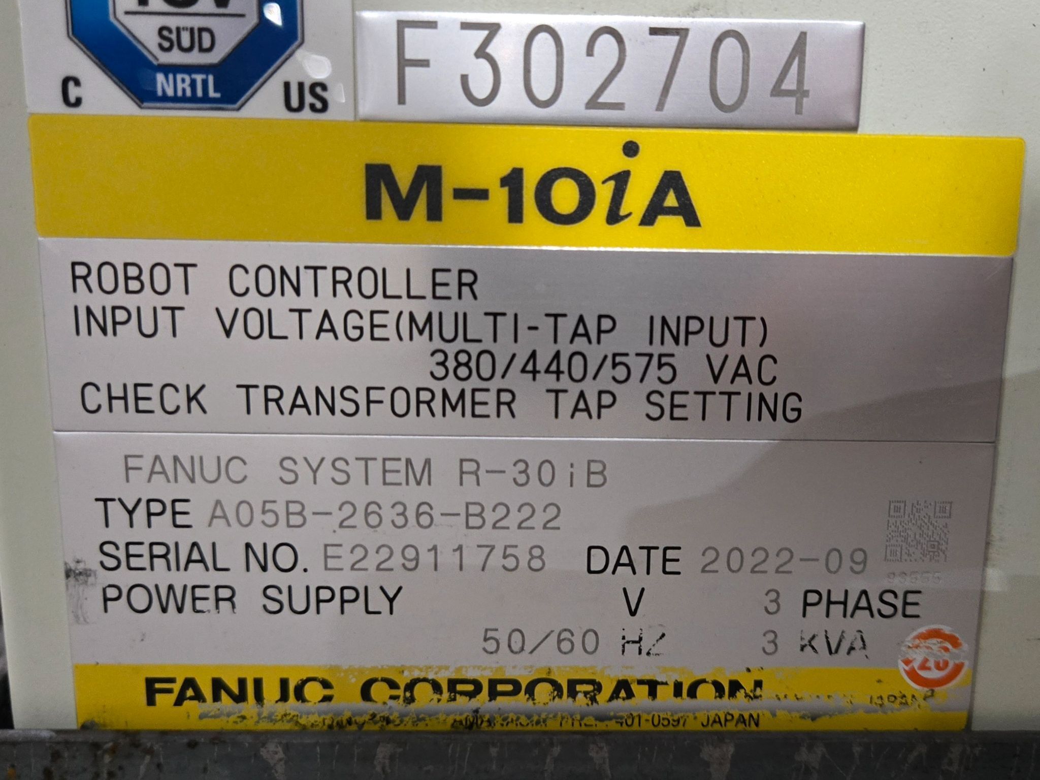 FANUC M-10iA/12 Robot Complete with R-30iB Controller USED 14