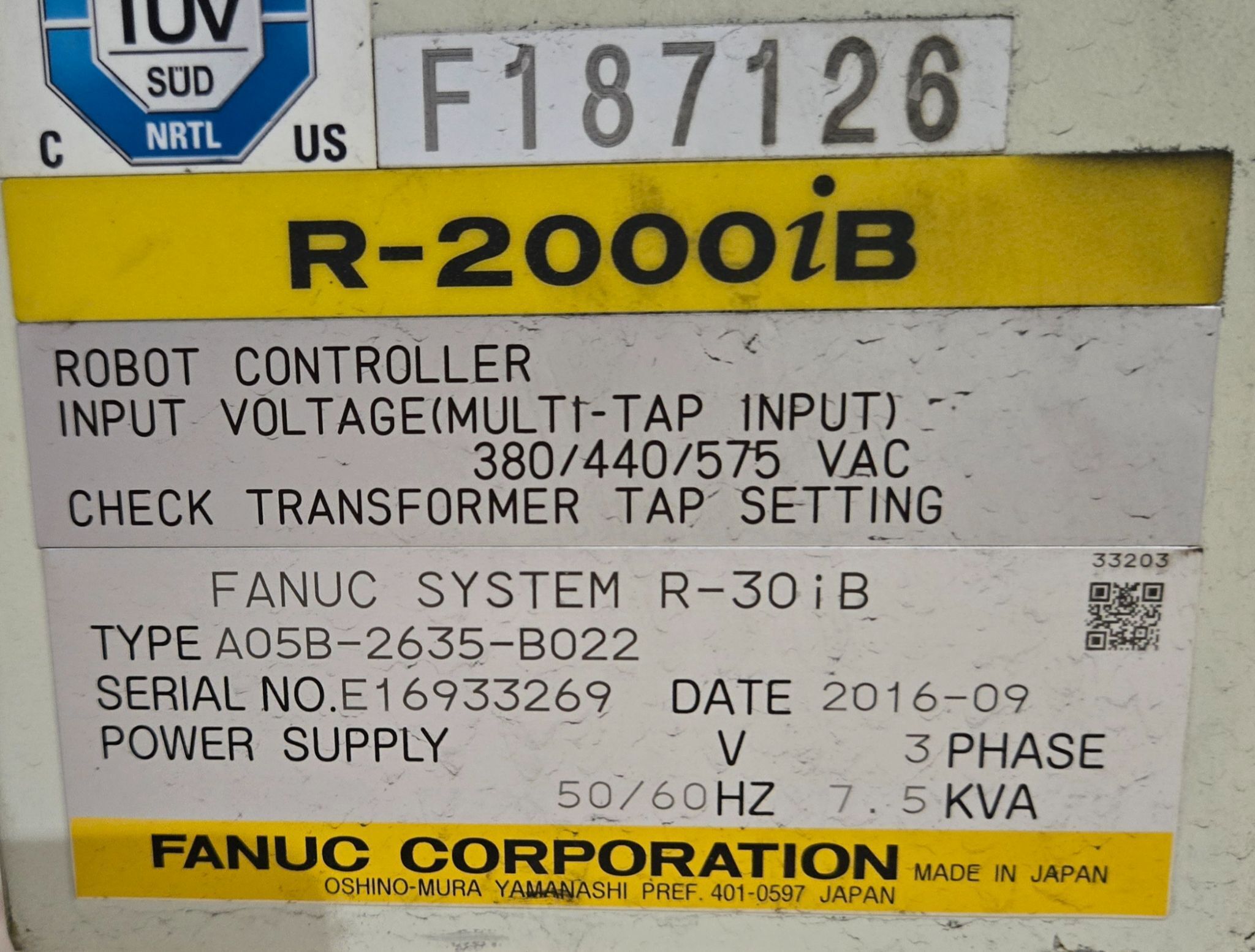 FANUC R-2000iB/185L Complete with R-30iB Controller USED 14