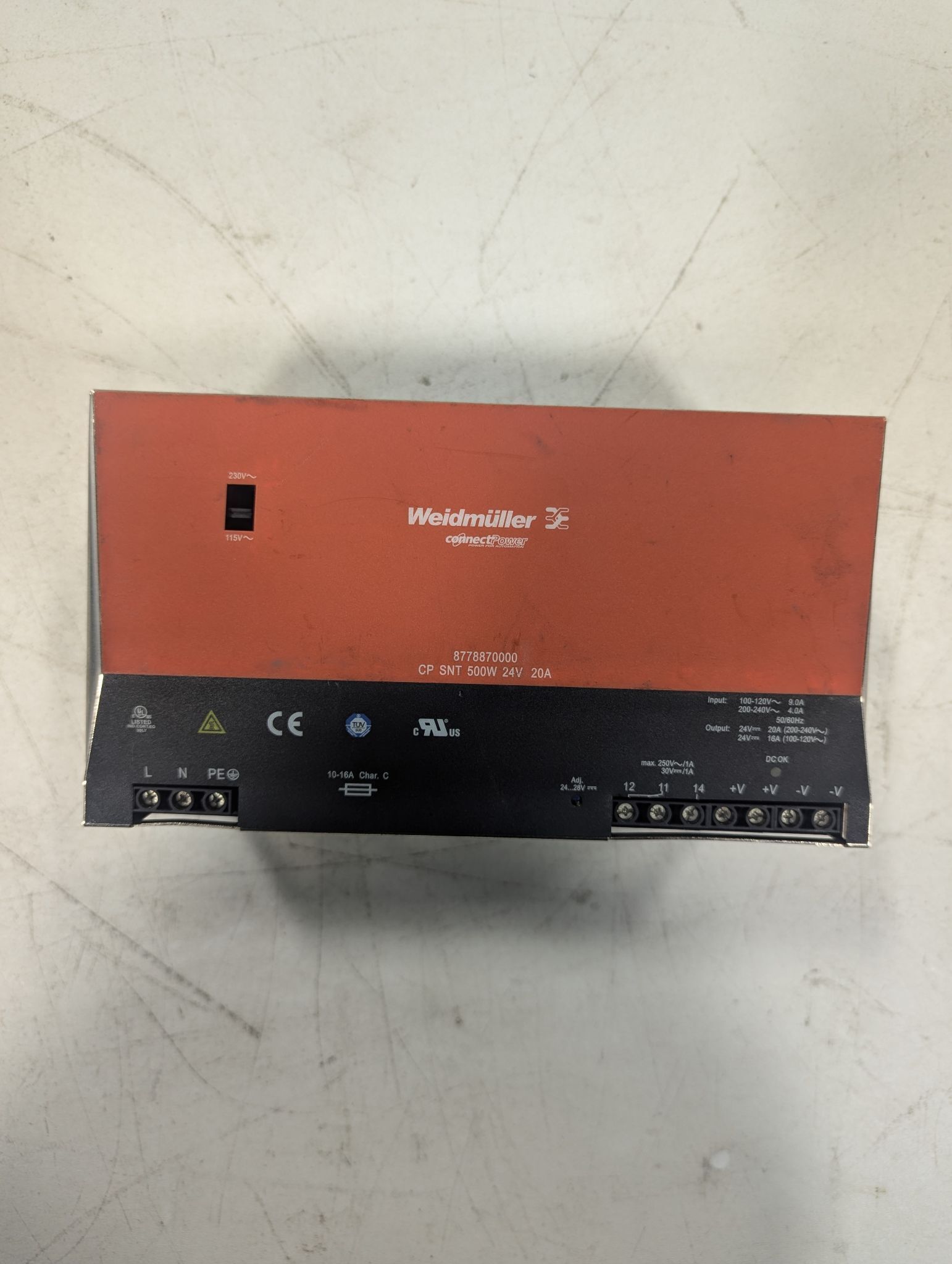 Weidmüller 8778870000 CP SNT 500W 24V Power Supply USED 0