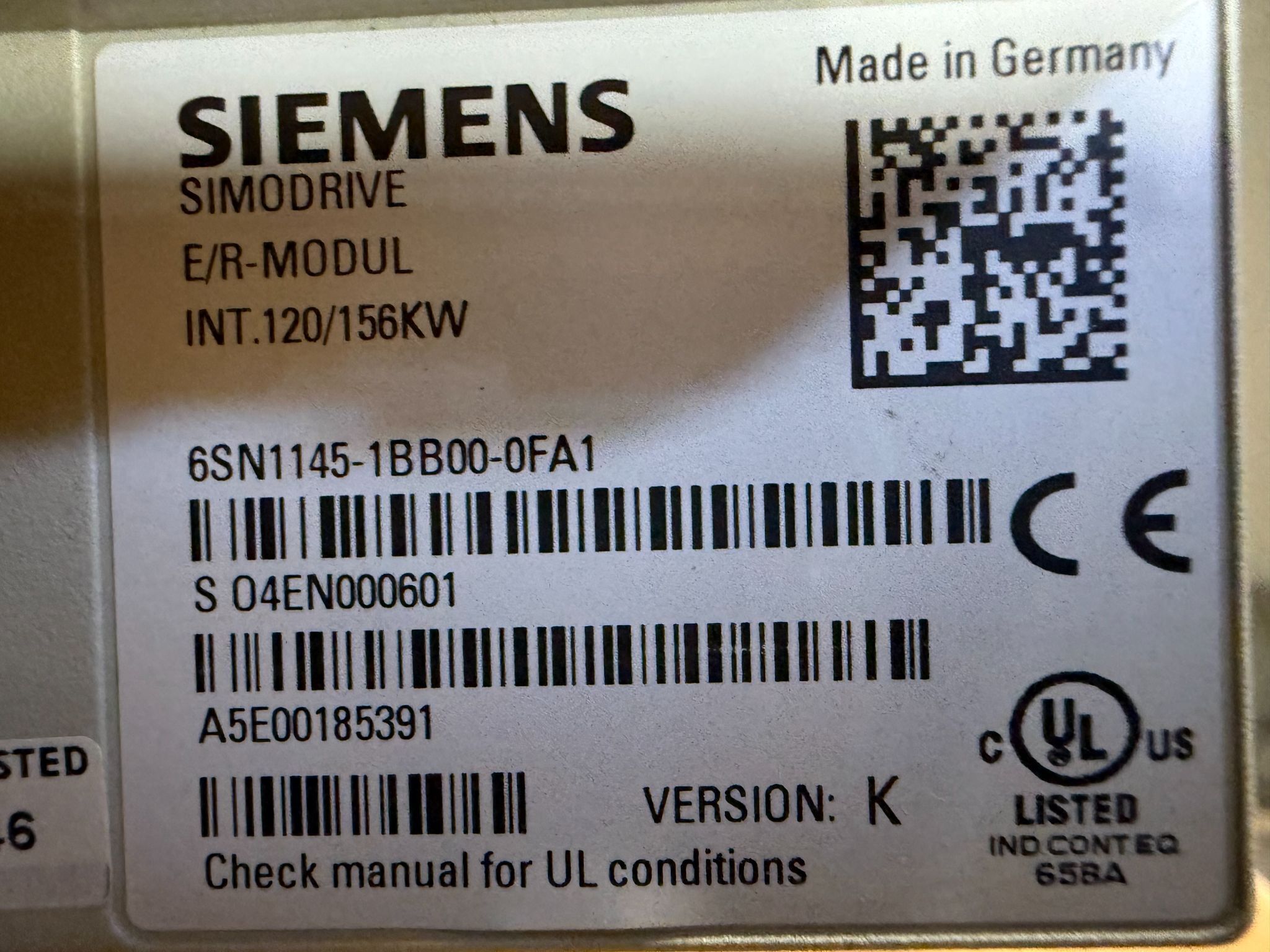 SIEMENS 6SN1145-1BB00-0FA1 SIMODRIVE 611U E/R-Modul NEW 5
