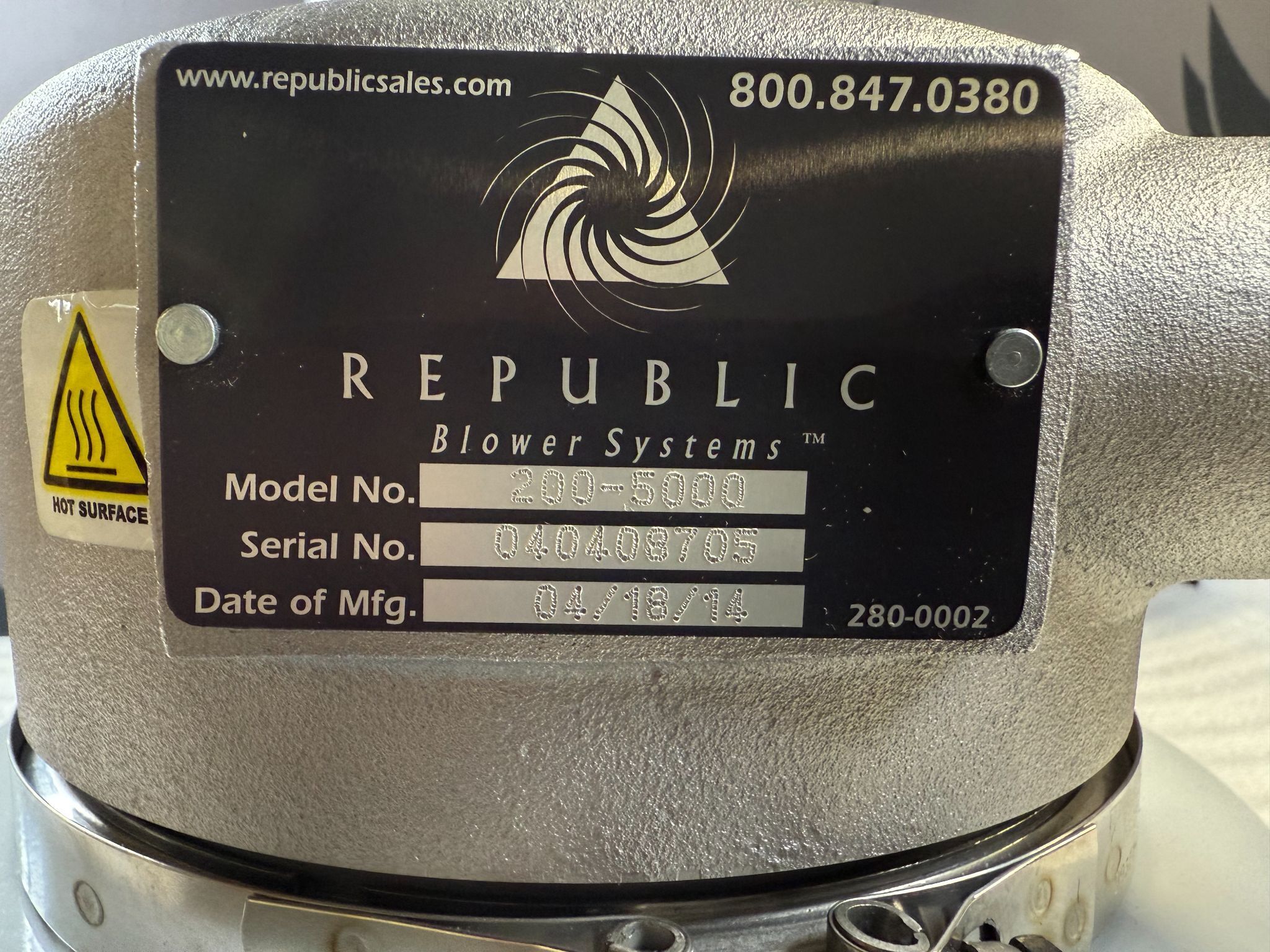 REPUBLIC 200-5000 High‑Velocity Centrifugal Blower Kit NEW 4