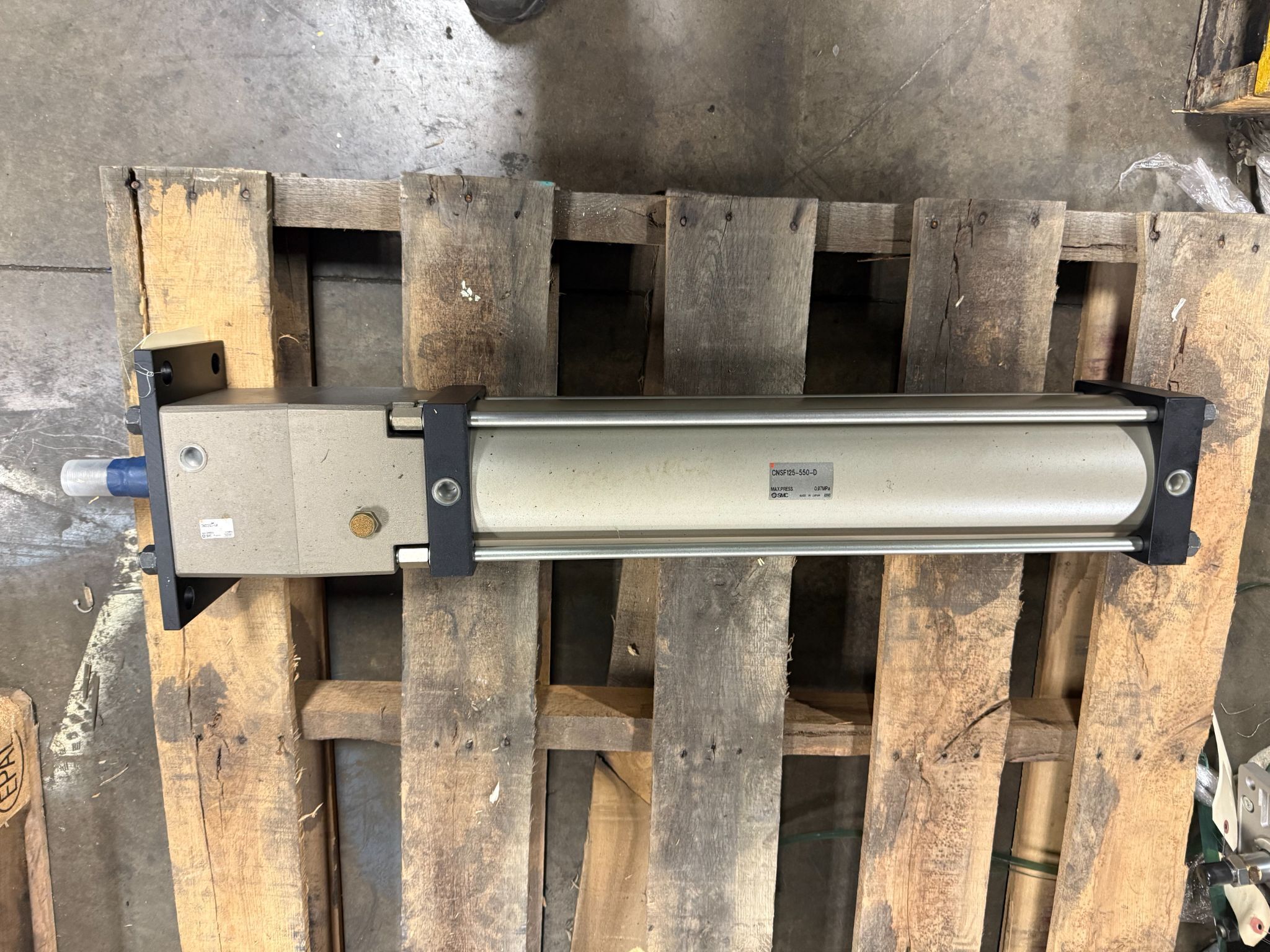 SMC CNSF125-550-D Pneumatic Cylinder w/ CNS125D-UA Lock USED 0